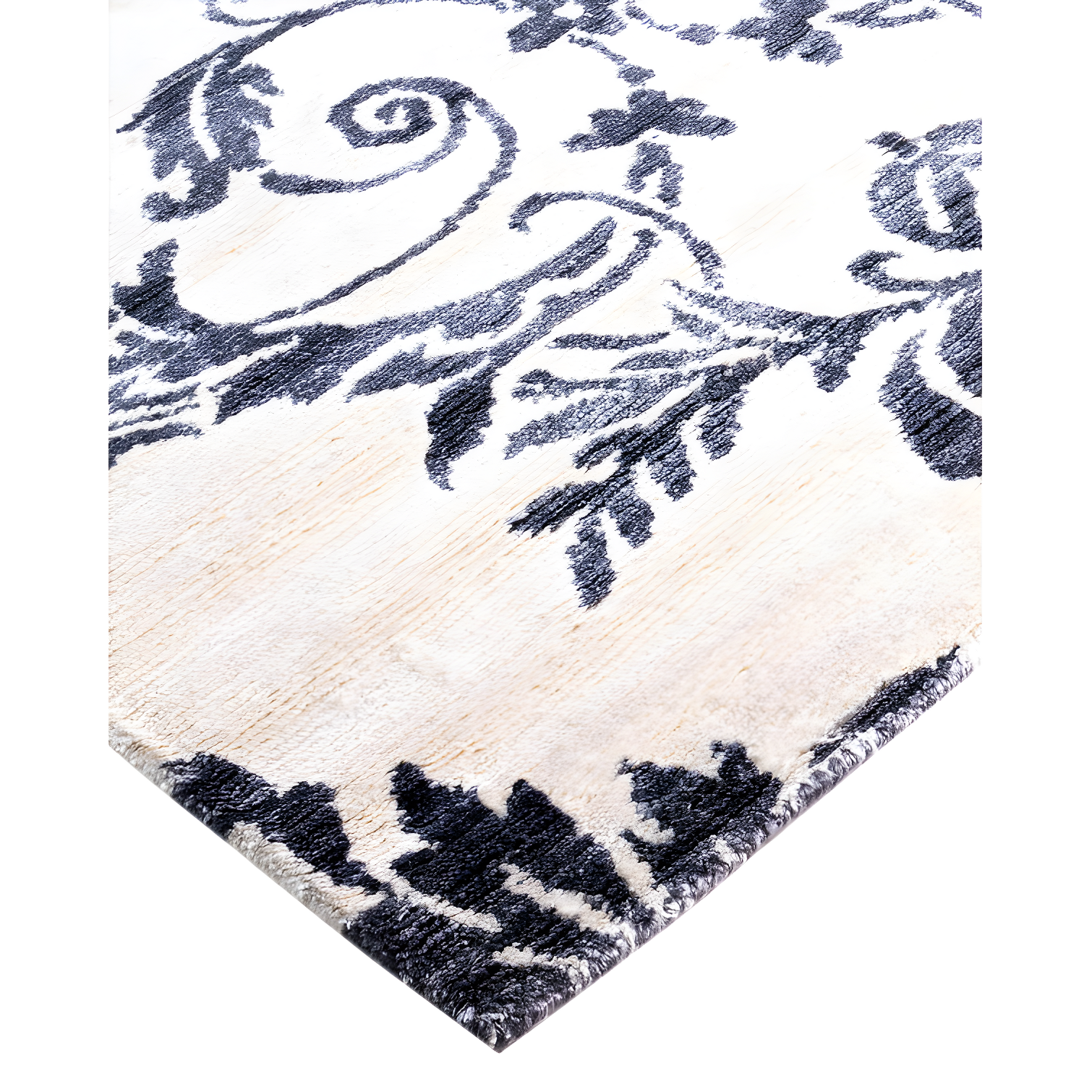 Solo Rugs One-of-a-Kind Rectangle 9'3" X 12'4" New Age Silk Area Rug Blue