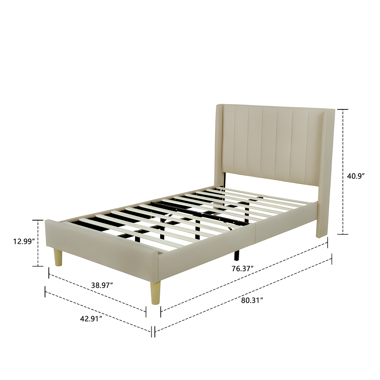 Wade Logan® Eriksay Low Profile Upholstered Platform Bed with Wingback Headboard