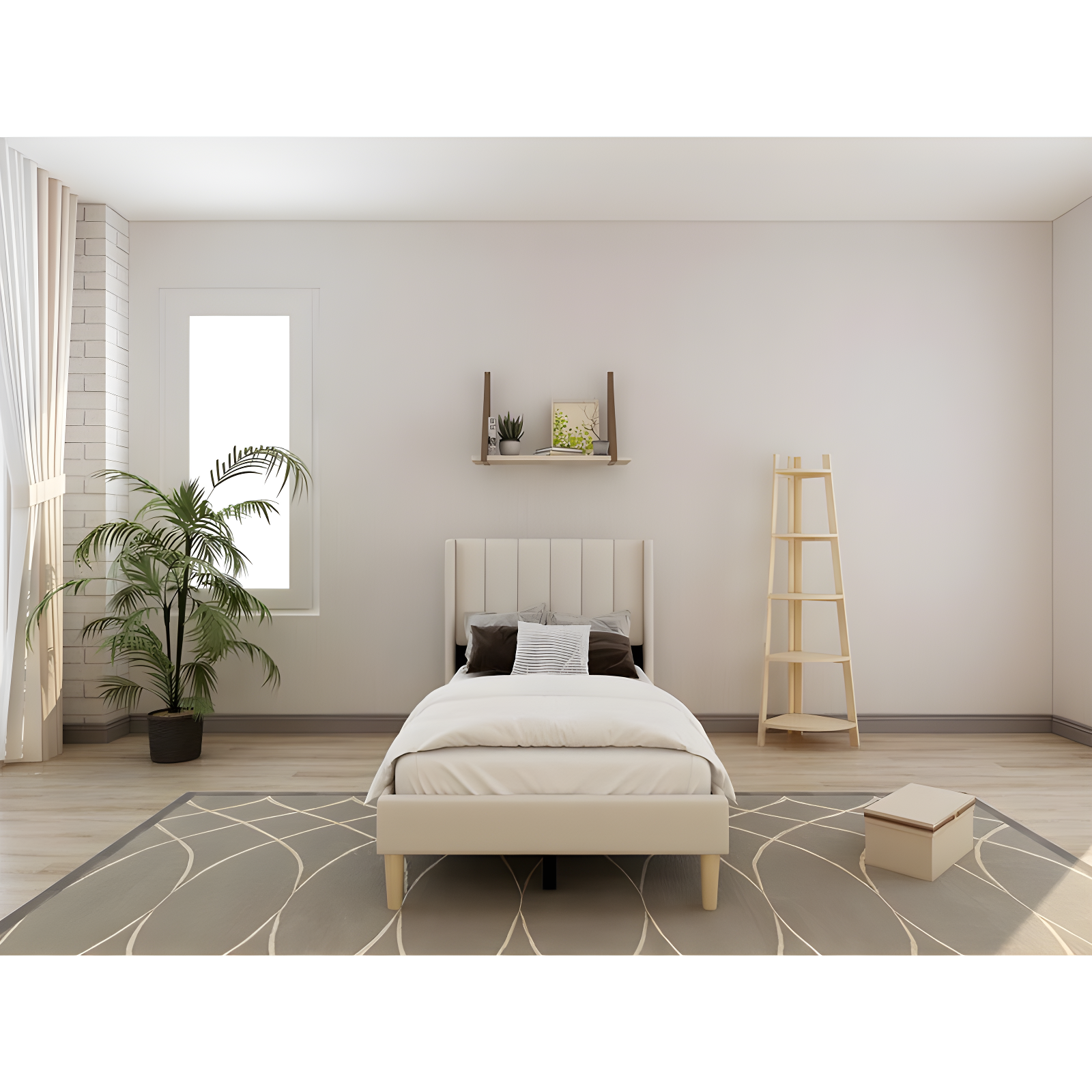 Wade Logan® Eriksay Low Profile Upholstered Platform Bed with Wingback Headboard