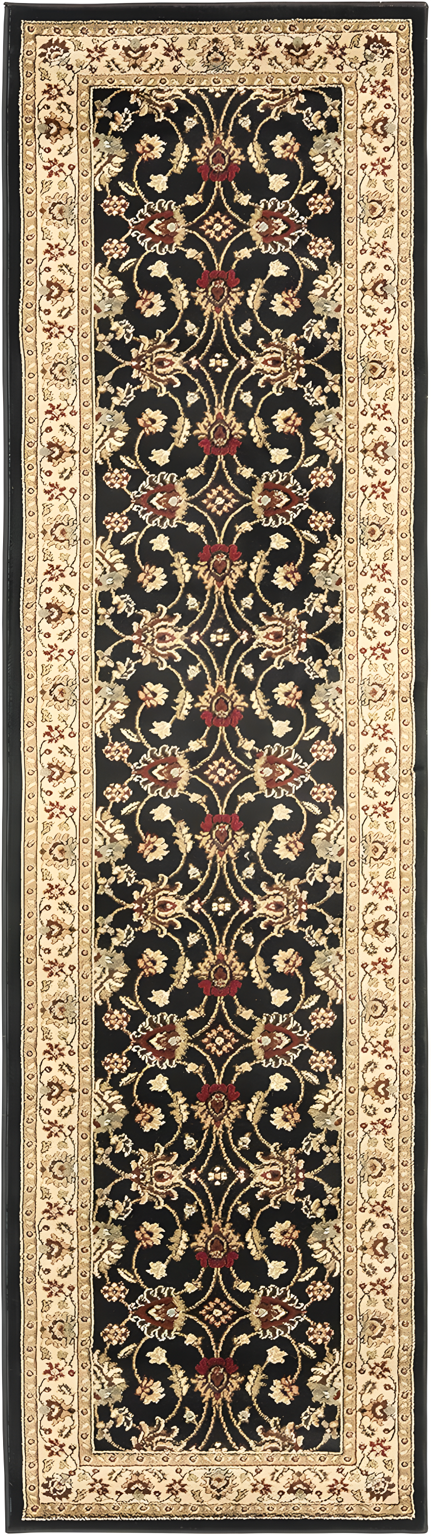 Lyndhurst LNH553 Power Loomed Runner Rug - Black/Ivory - 2'3"x16' - Safavieh.