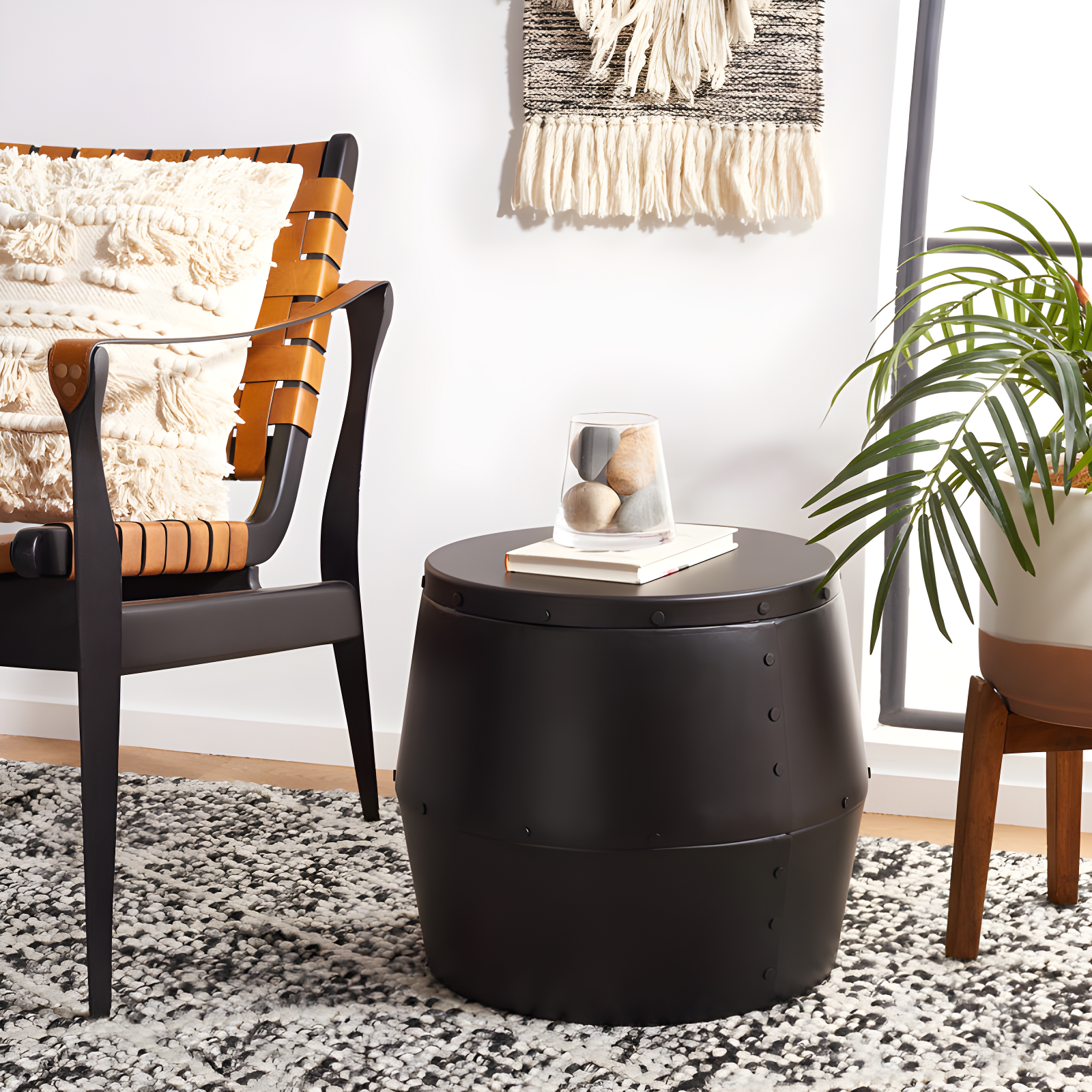 17 Stories Iron Accent Stool