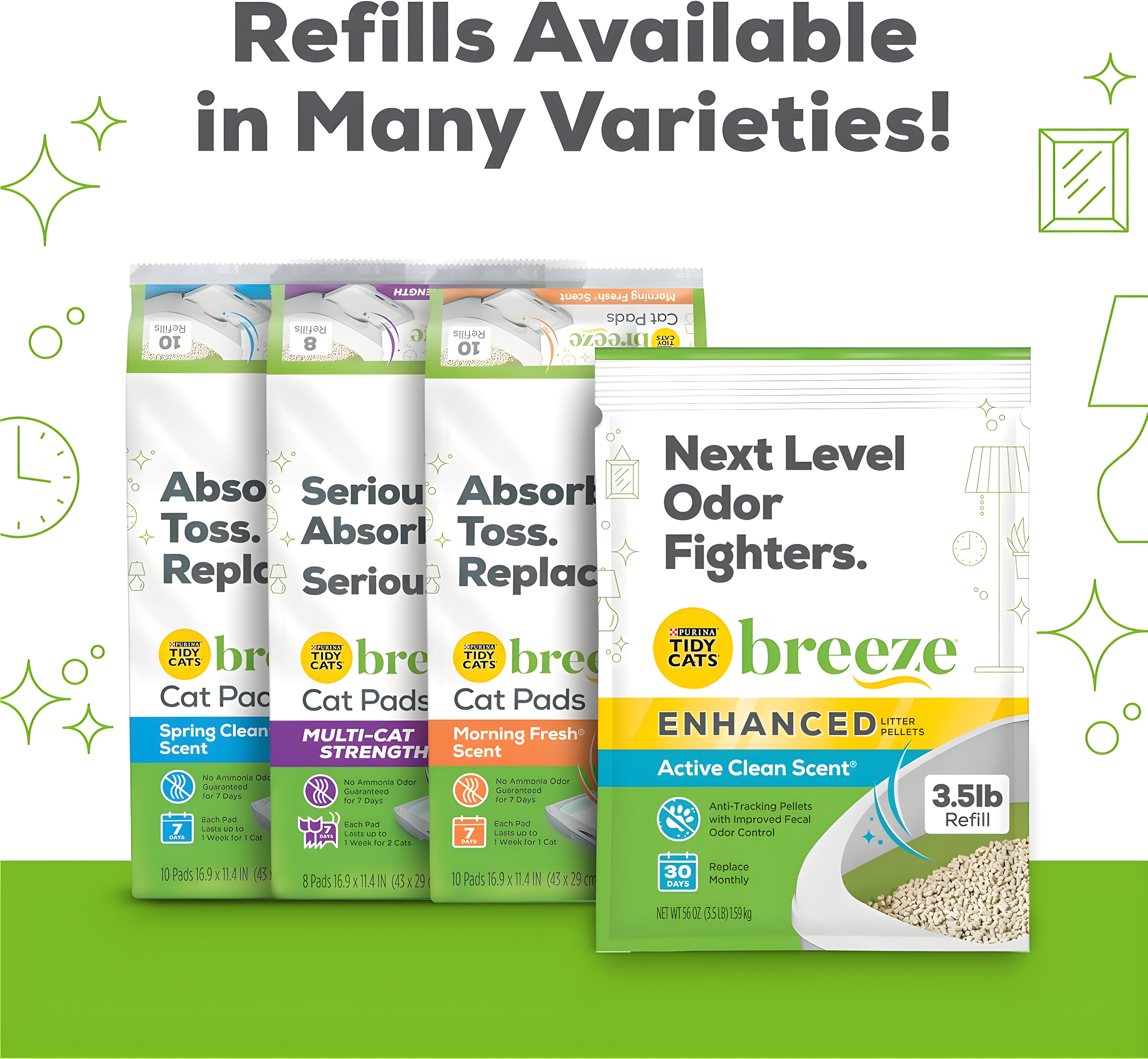 Purina Tidy Cats Breeze Hooded Cat Litter Box Starter Kit, Absorbent Pads, Pellets, Low Dust, 1 Kit