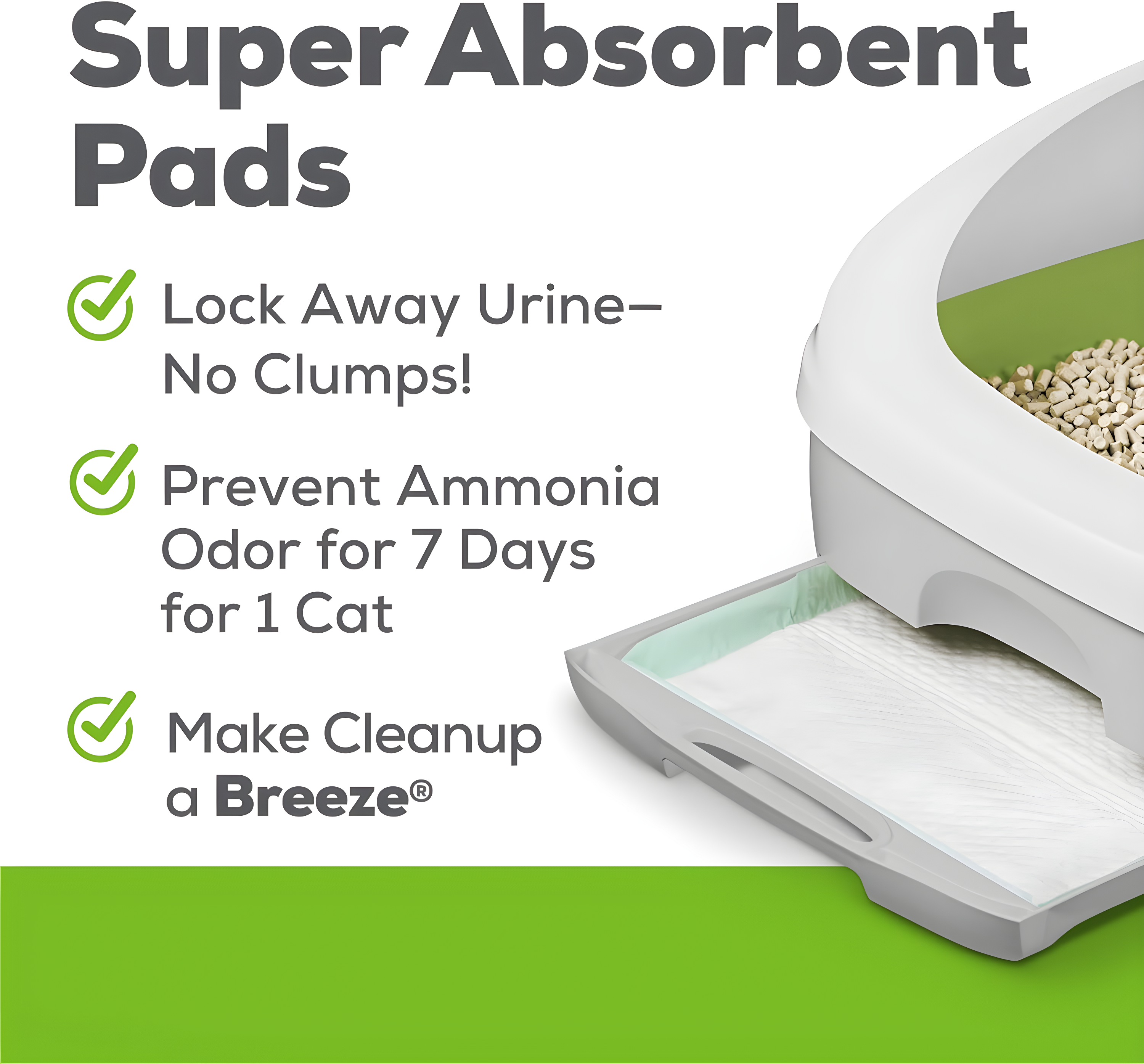 Purina Tidy Cats Breeze Hooded Cat Litter Box Starter Kit, Absorbent Pads, Pellets, Low Dust, 1 Kit