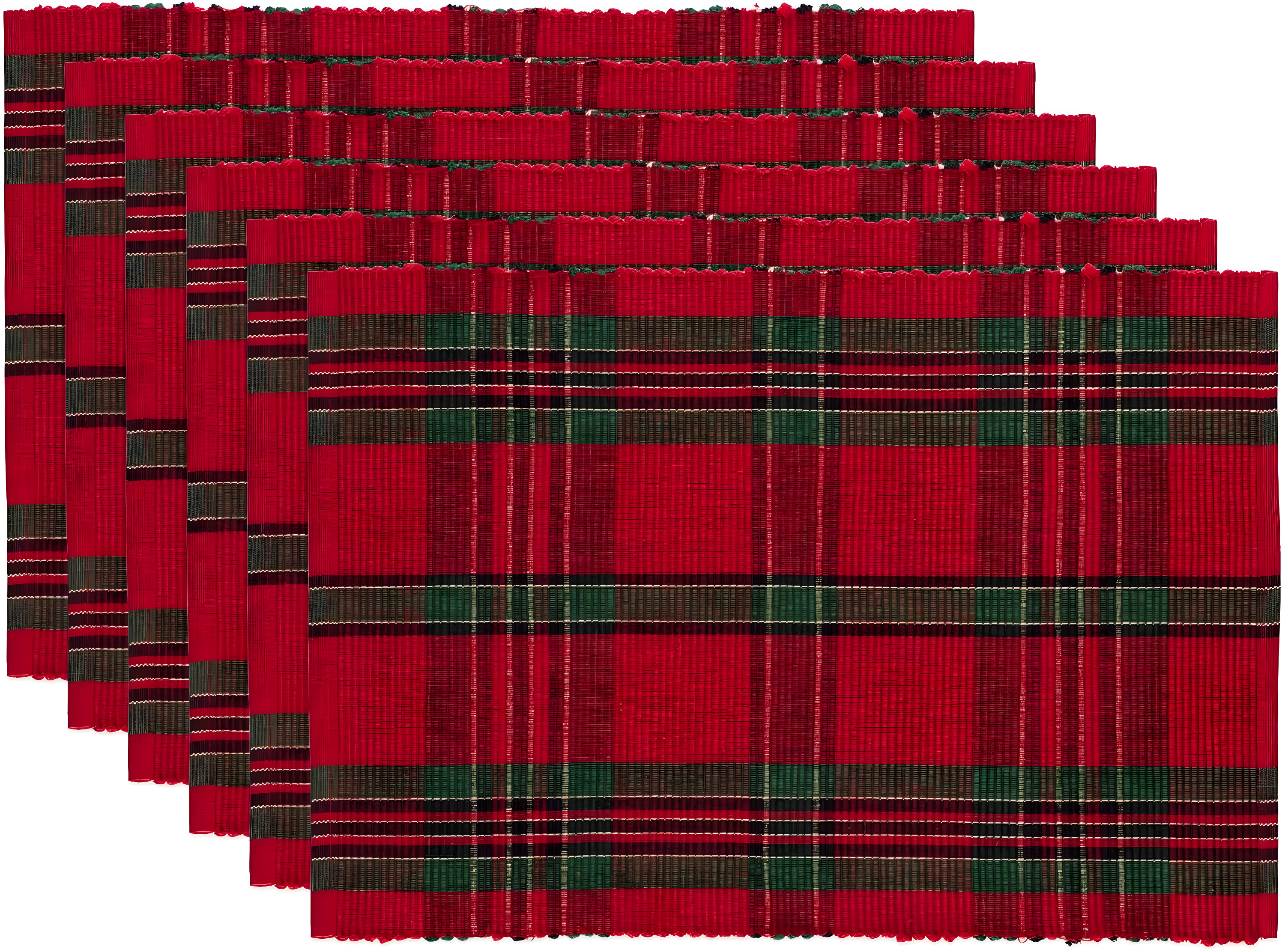 QUALITY FLOORING INC. Farmhouse Christmas Plaid Dining Table & Kitchen Décor, Holiday Placemat Set