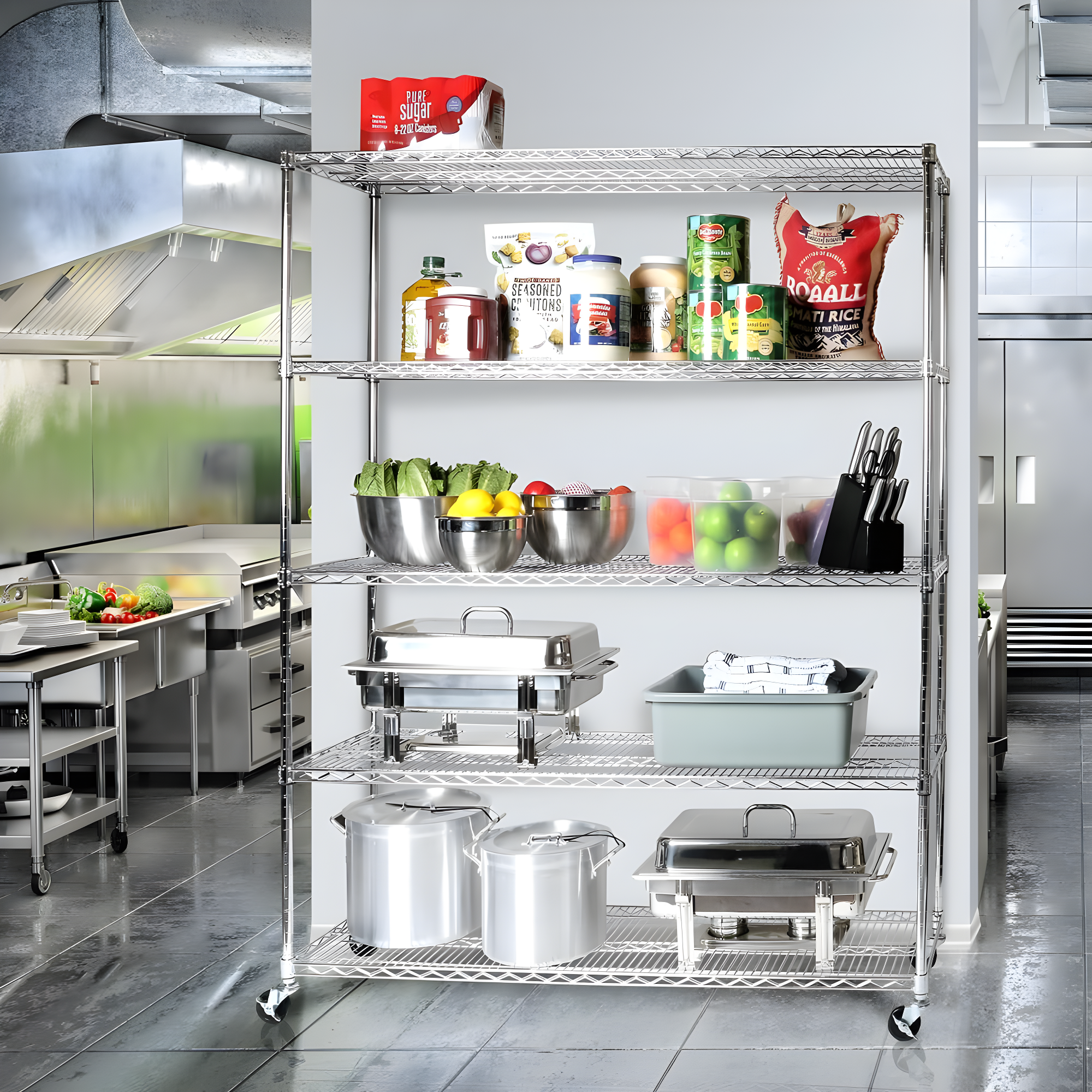 Wire Rolling Storage Cart