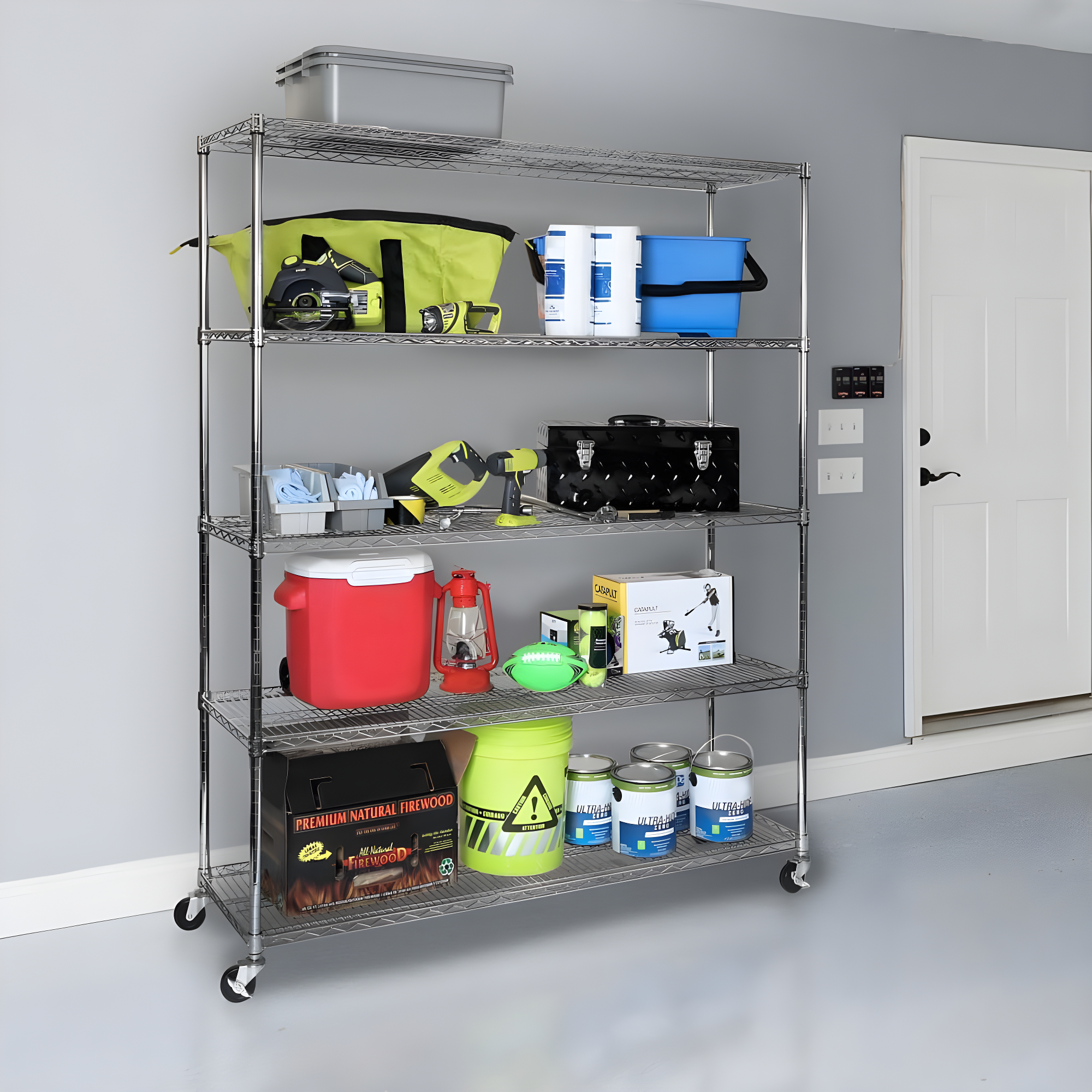 Wire Rolling Storage Cart