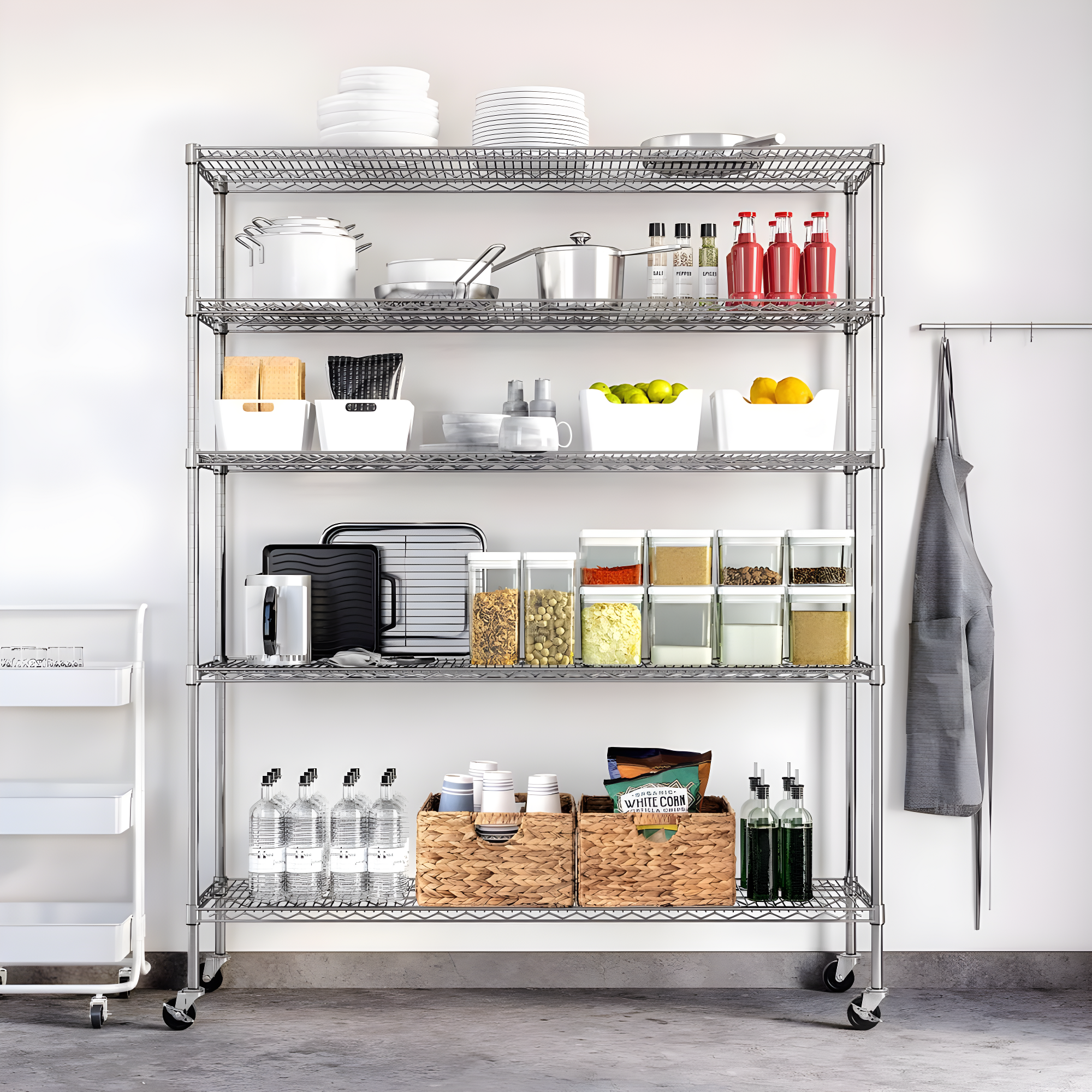 Wire Rolling Storage Cart
