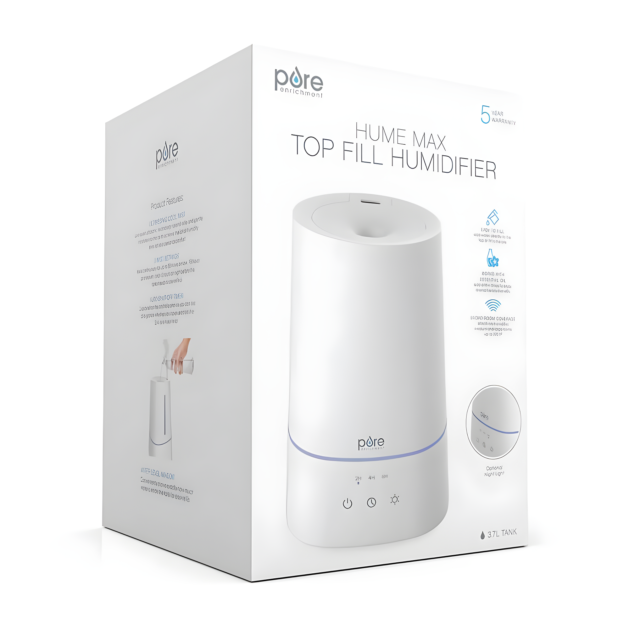 Pure Enrichment Pure Enrichment Hume 3.7 Gallons Cool Mist Ultrasonic Tabletop Humidifier for 300 Cubic Feet