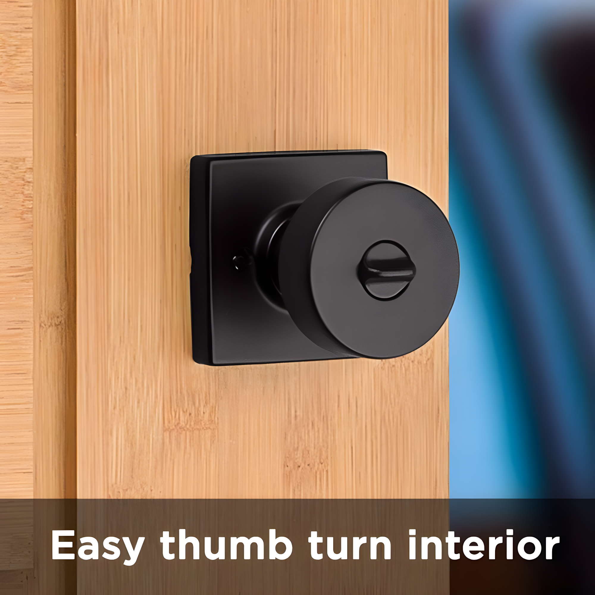 Pismo Keyed Door Knob with Square Rosette and Smartkey