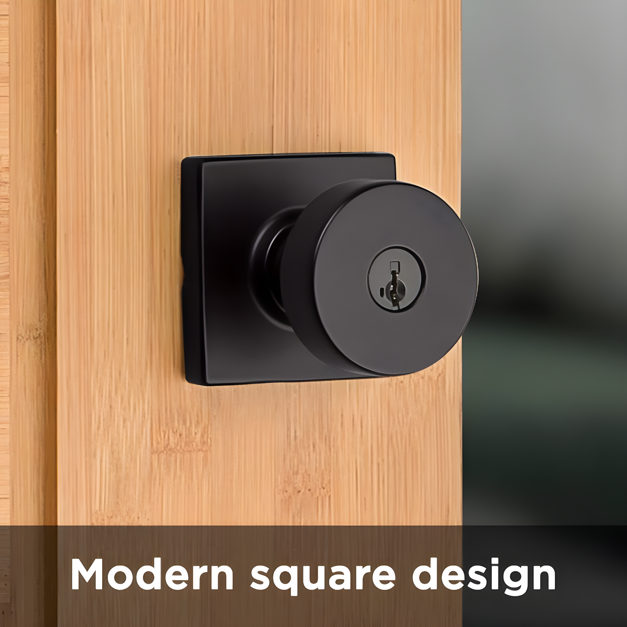 Pismo Keyed Door Knob with Square Rosette and Smartkey