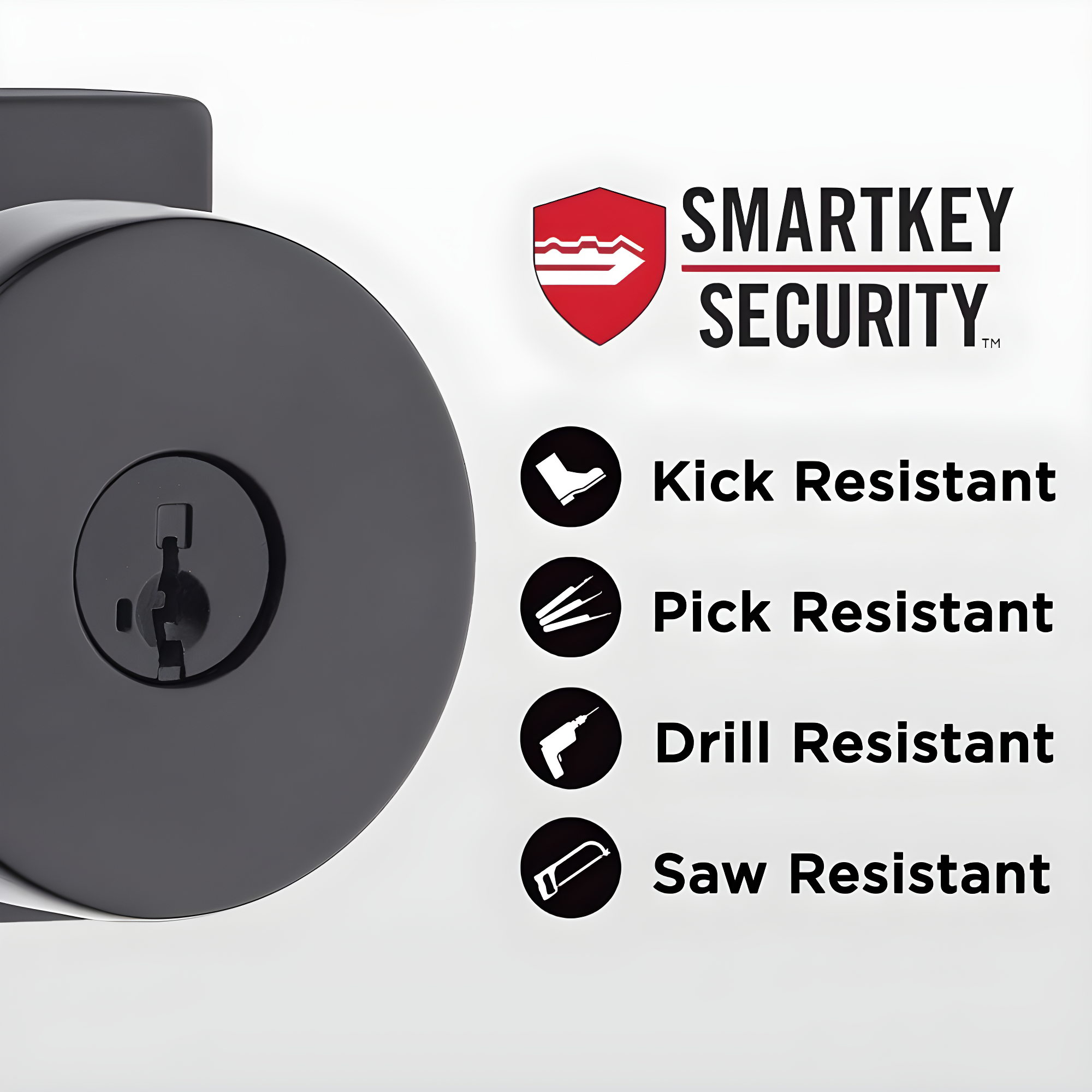 Pismo Keyed Door Knob with Square Rosette and Smartkey