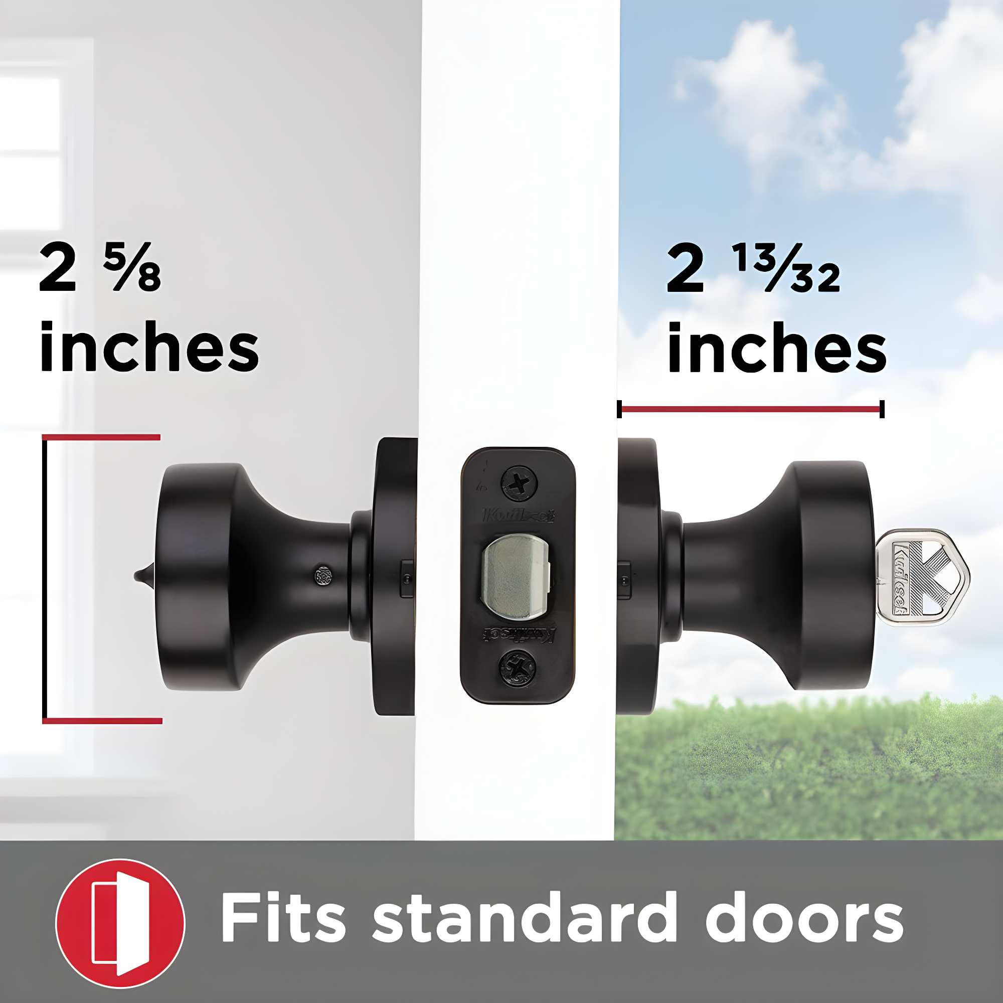 Pismo Keyed Door Knob with Square Rosette and Smartkey