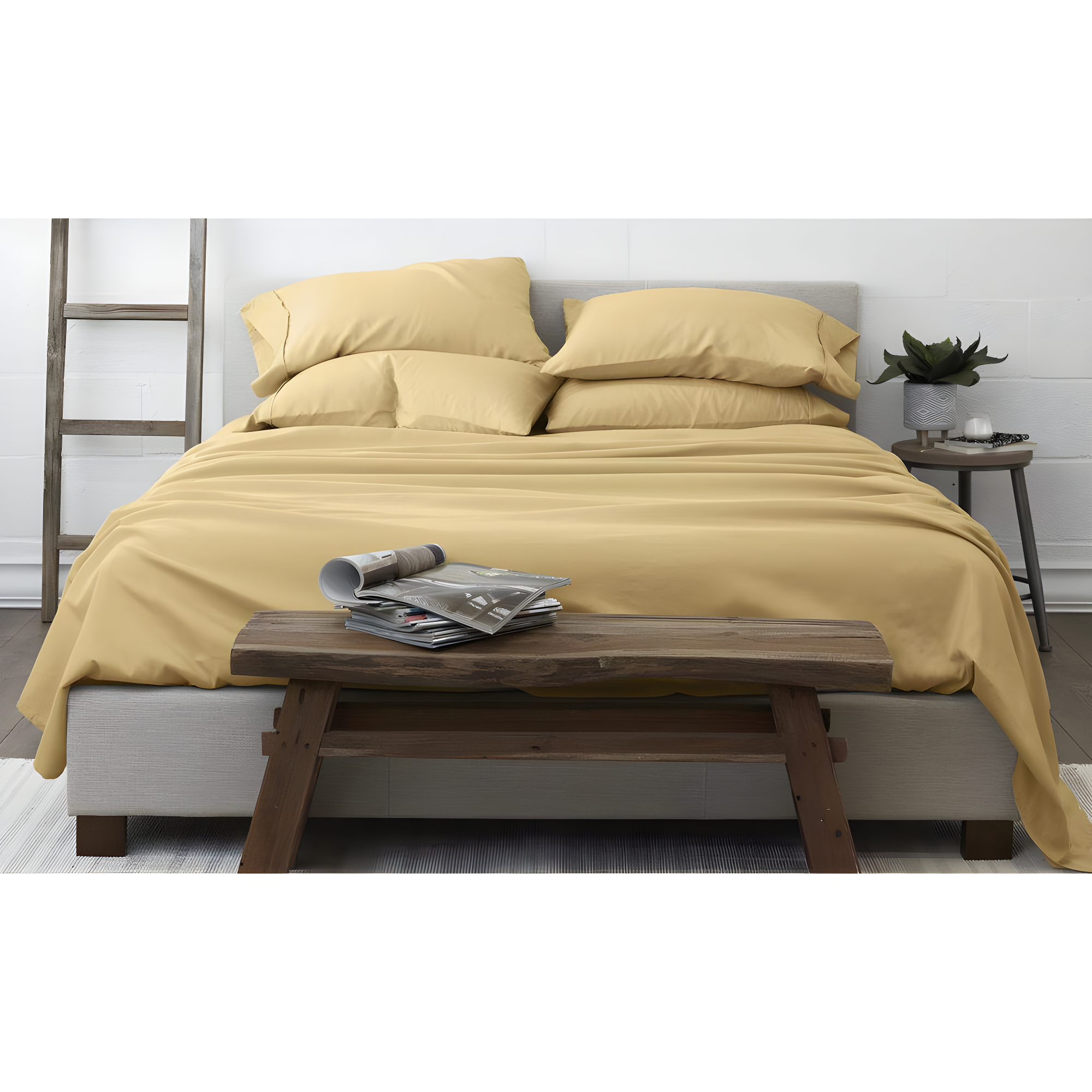 Gold Queen Deep Pocket Microfiber Bed Sheet Set