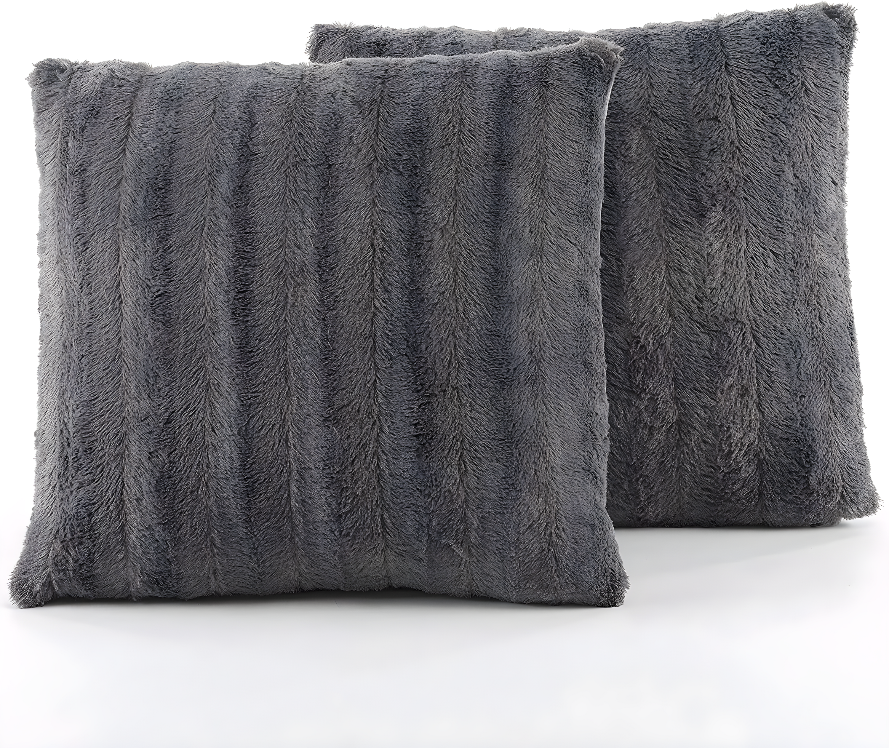Cheer Collection Faux Fur Throw Pillow (Set of 2)