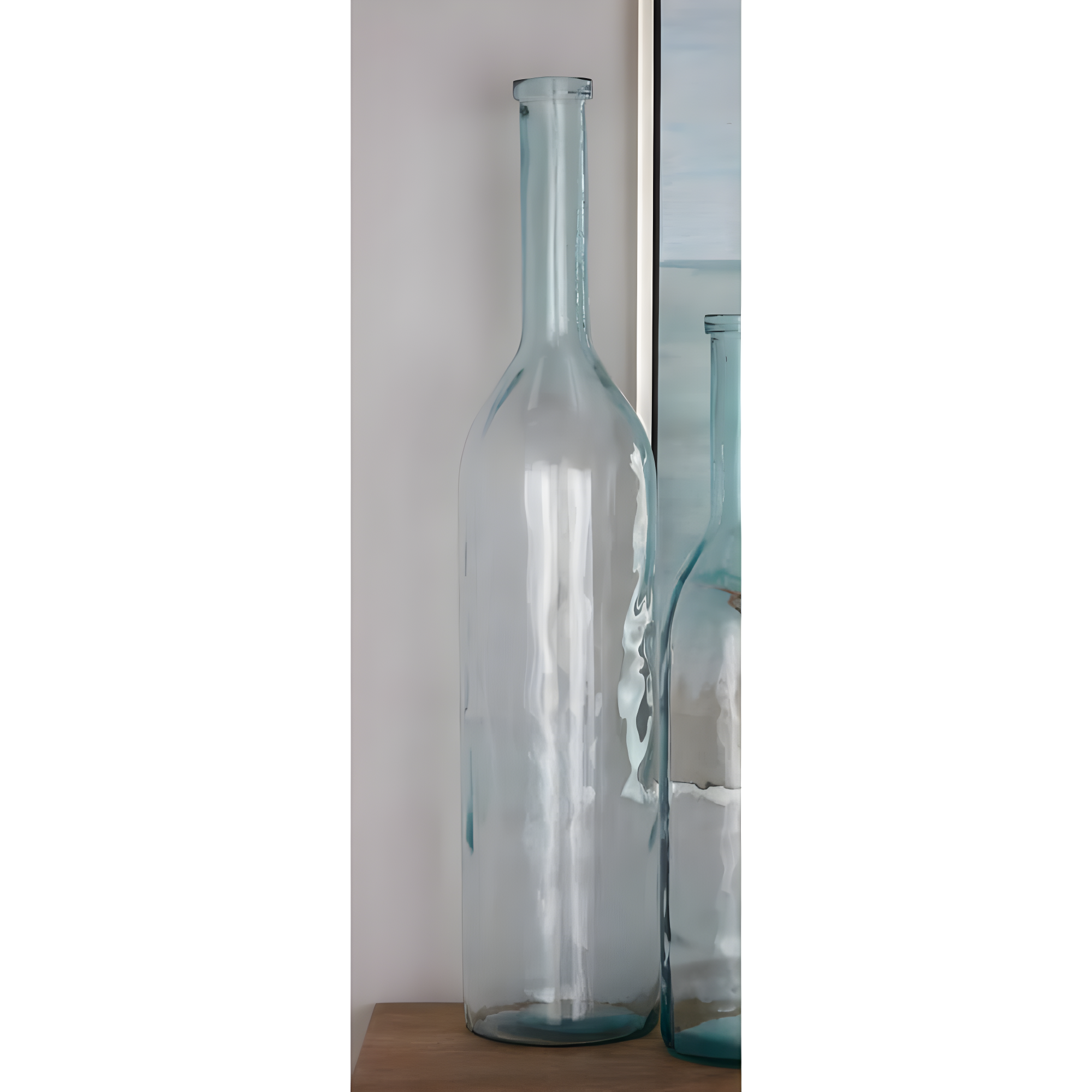 Highland Dunes Recycled Glass Handmade Spanish Decorative Blue Vase