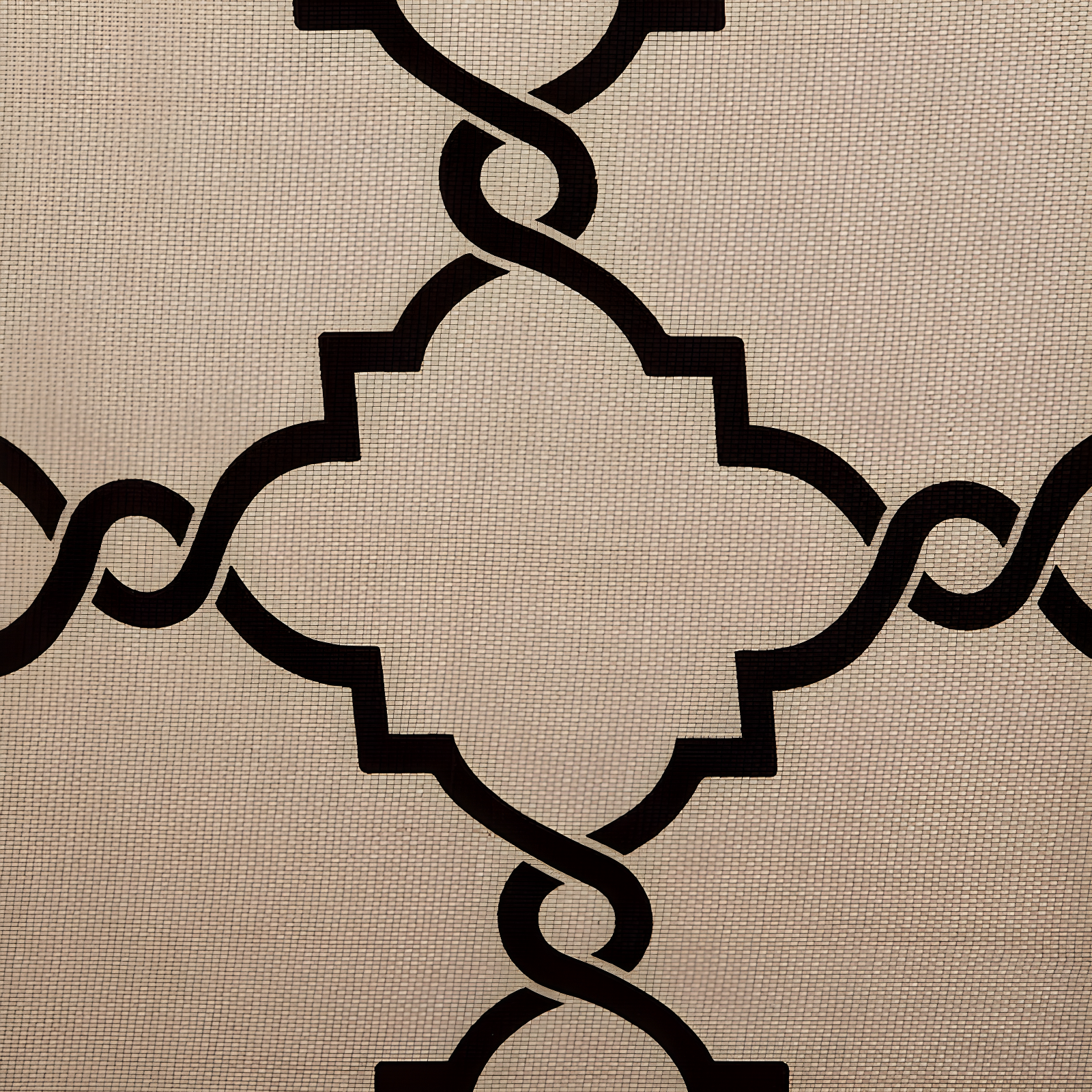 Fretwork Print Grommet Top Window Curtain Panel