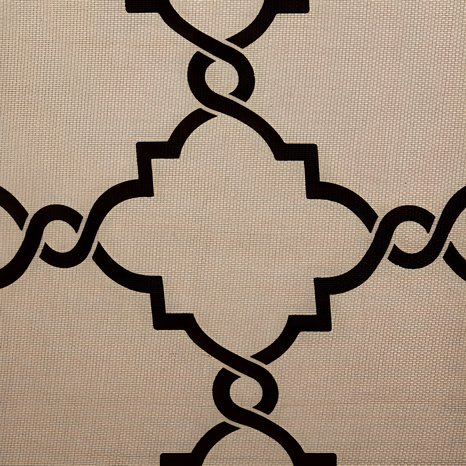 Fretwork Print Grommet Top Window Curtain Panel