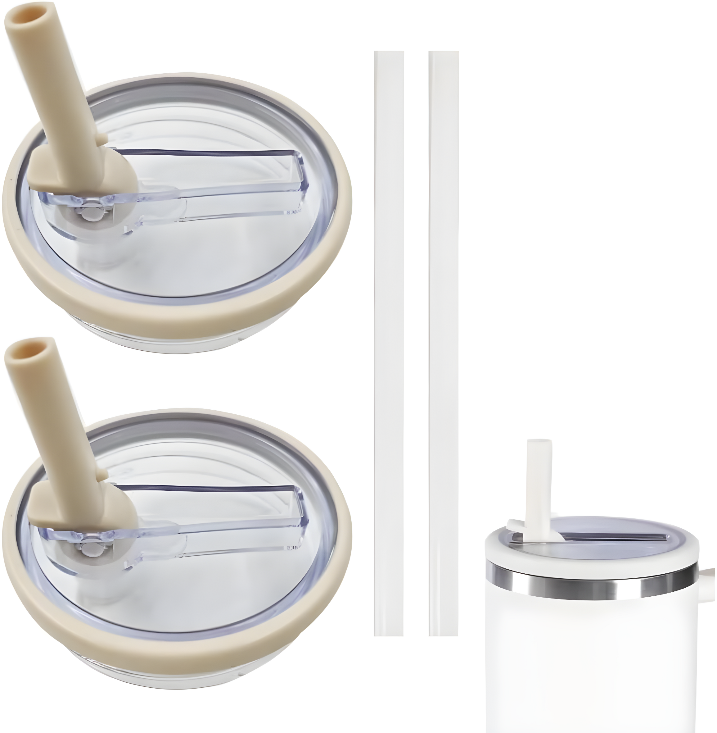 ANTAND 2 Pack 40 Oz Tumbler Flip Straw Lid Replacement Fit For Stanley Quencher, Leak Proof For Stanley Lid Replacement Spill Proof Reusable Tumbler Cover Compatible With 40oz Stanley Cup (Set of 2)