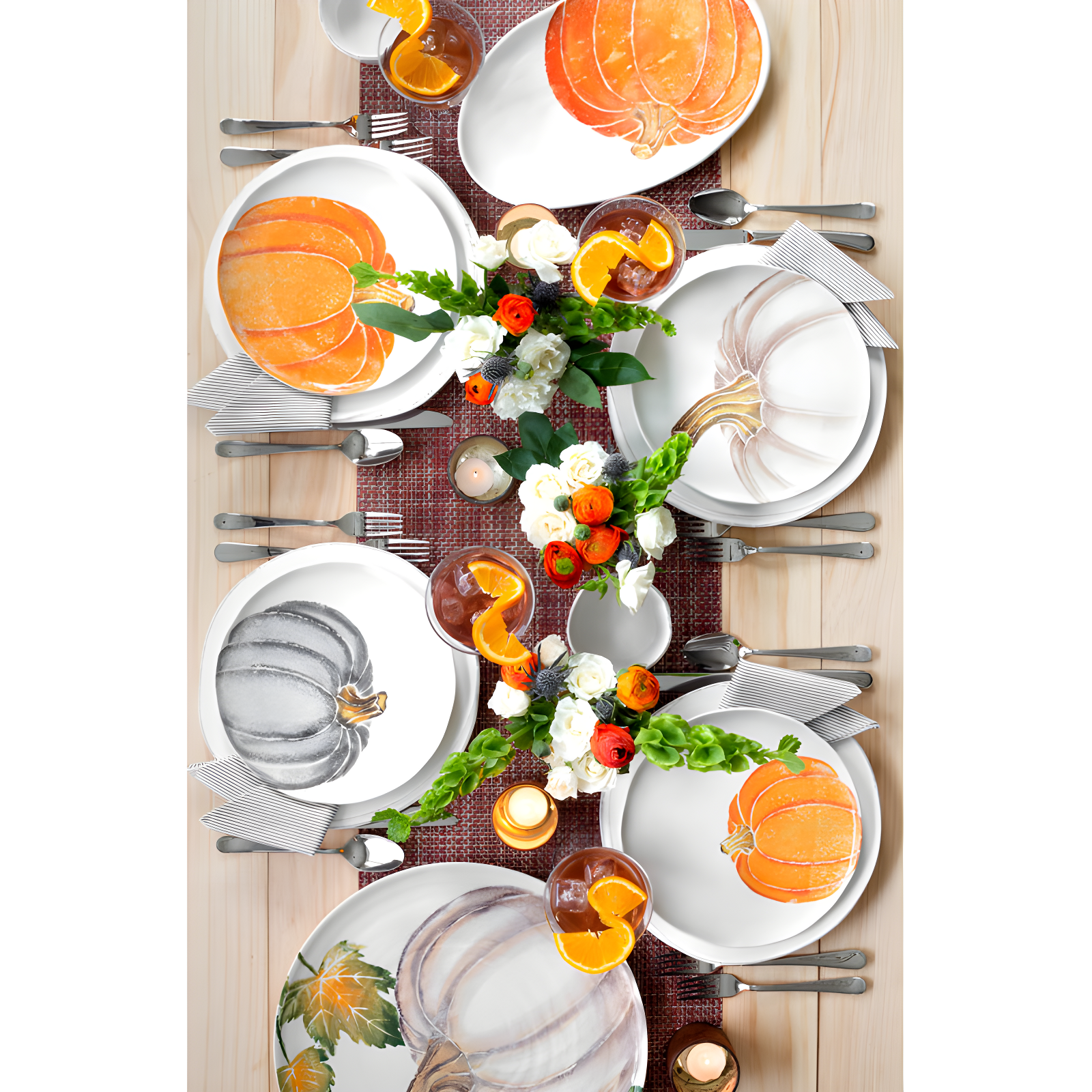 VIETRI Pumpkins Round Platter with Pumpkin