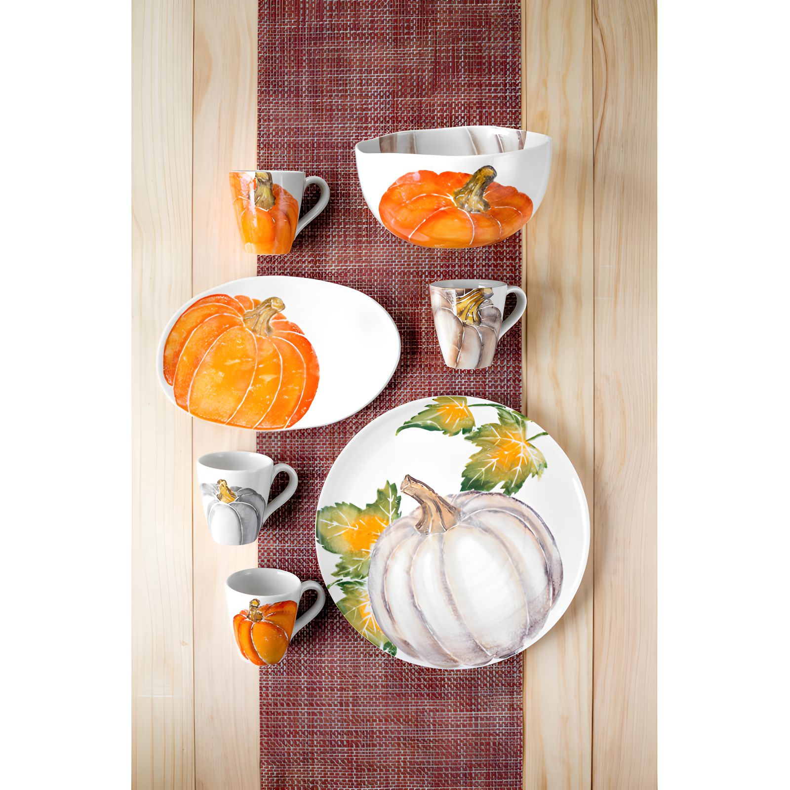 VIETRI Pumpkins Round Platter with Pumpkin