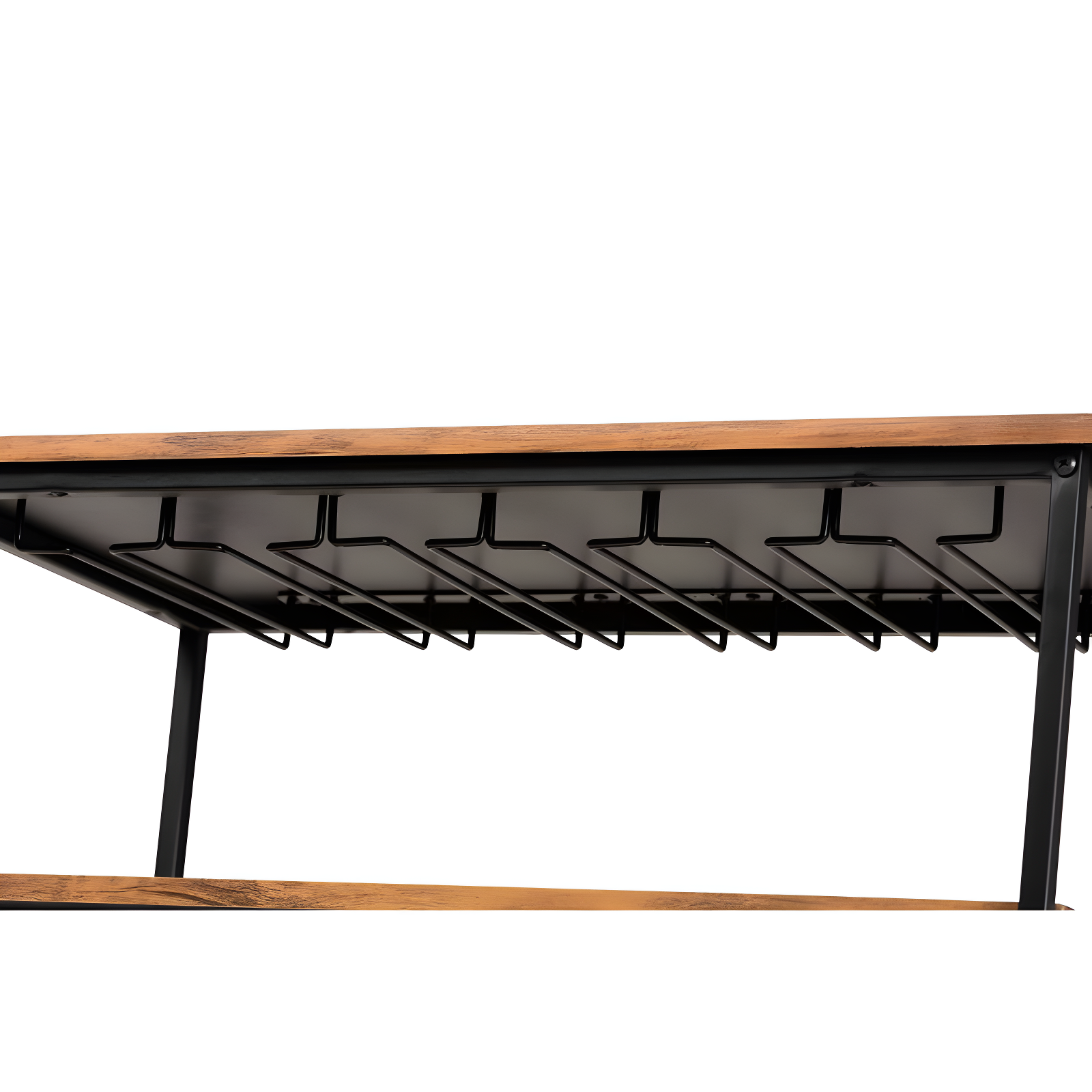 Dania Antique Vintage Industrial Metal and Wood Mobile Wine Bar Cart Black/Walnut - Baxton Studio