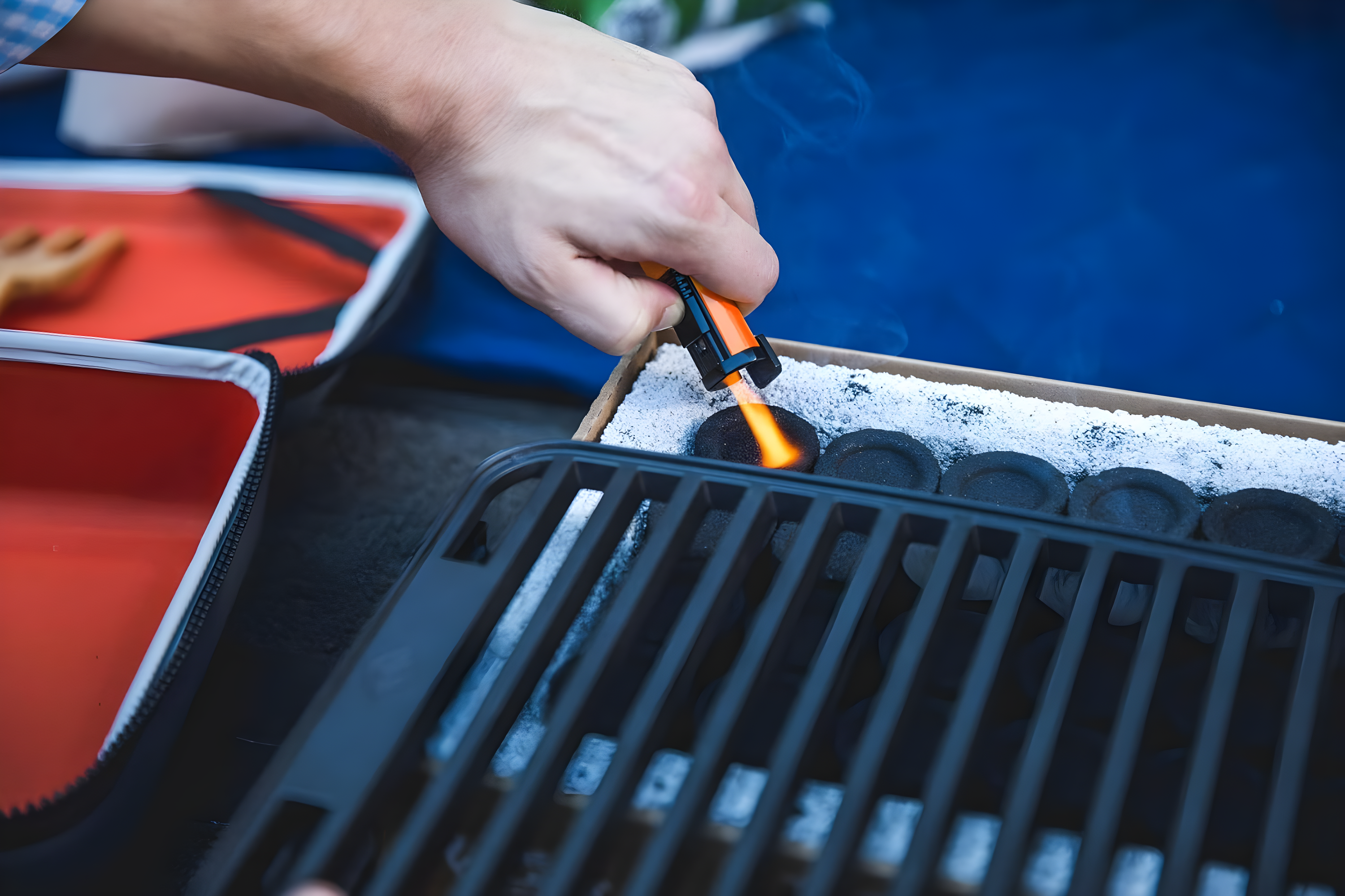 Fire & Flavor HERO Grill Kit Ultra-Portable Easy Instant Light Charcoal Grilling for Tailgating