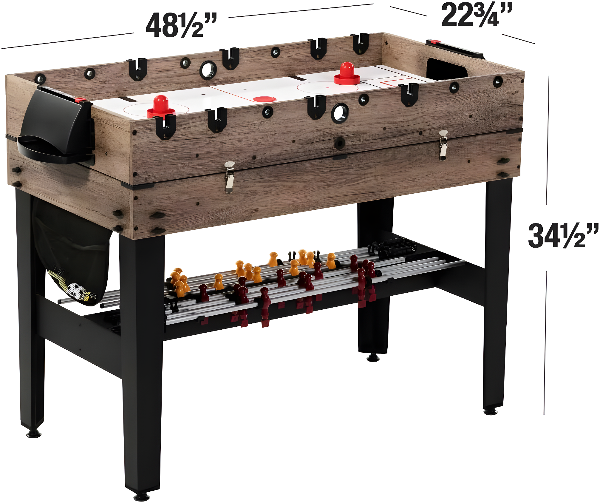48"  3 in 1 Combo Air Powered Hockey, Foosball, and Billiard Game Table, by MD Sports