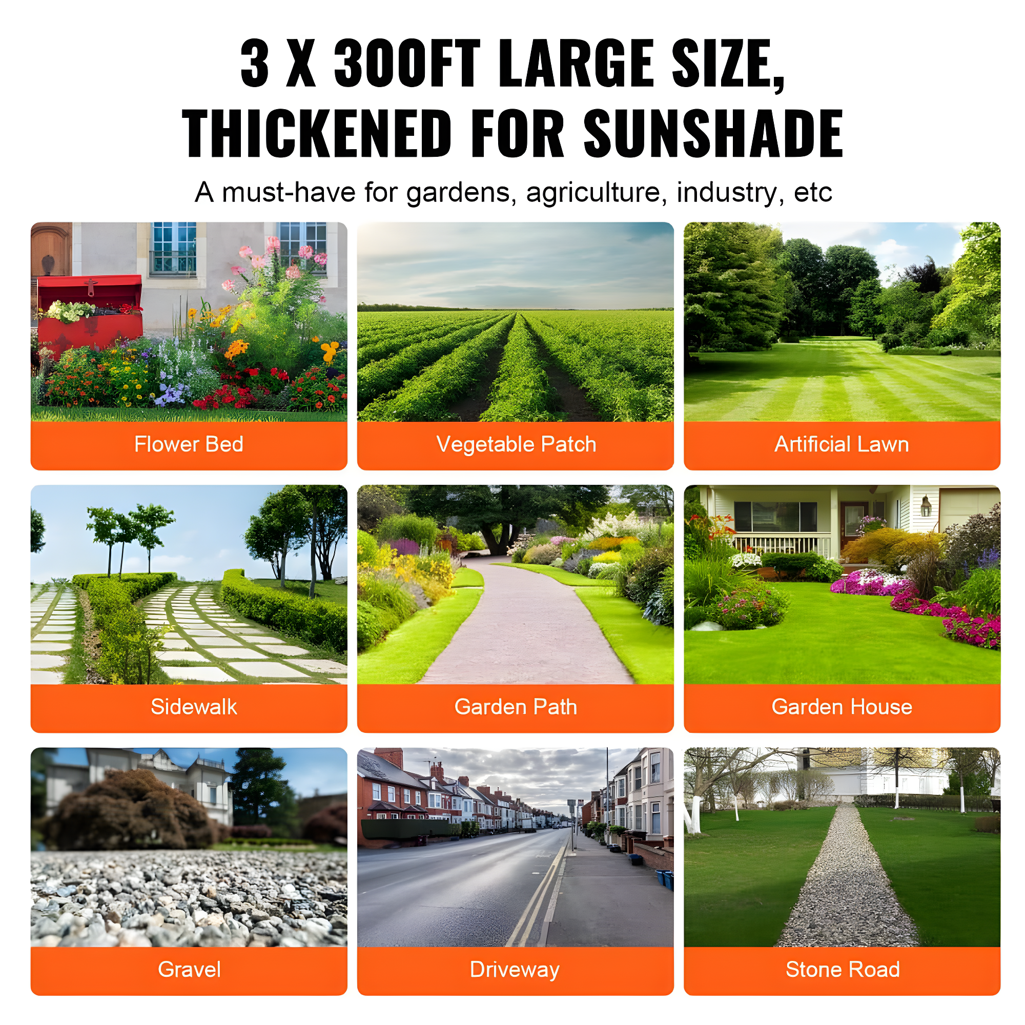 VEVOR Landscape Fabric Garden Weed Barrier Driveway Fabric