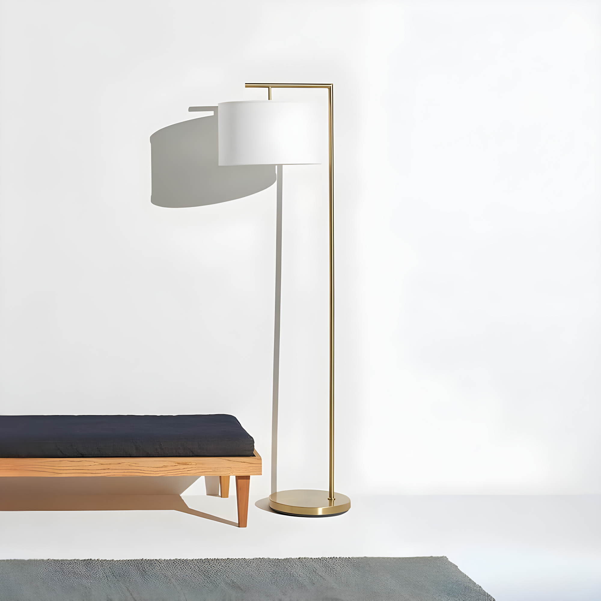 Montage Modern 60 in. Mid-Century Modern LED Floor Lamp with Fabric Drum Shade