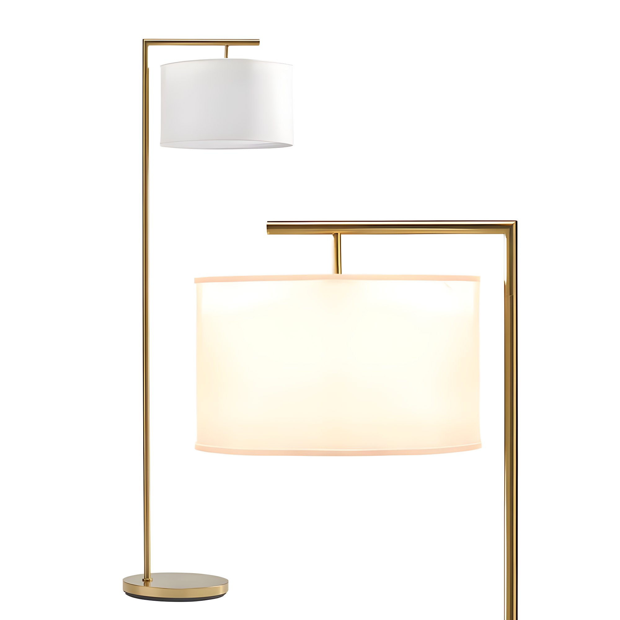 Montage Modern 60 in. Mid-Century Modern LED Floor Lamp with Fabric Drum Shade