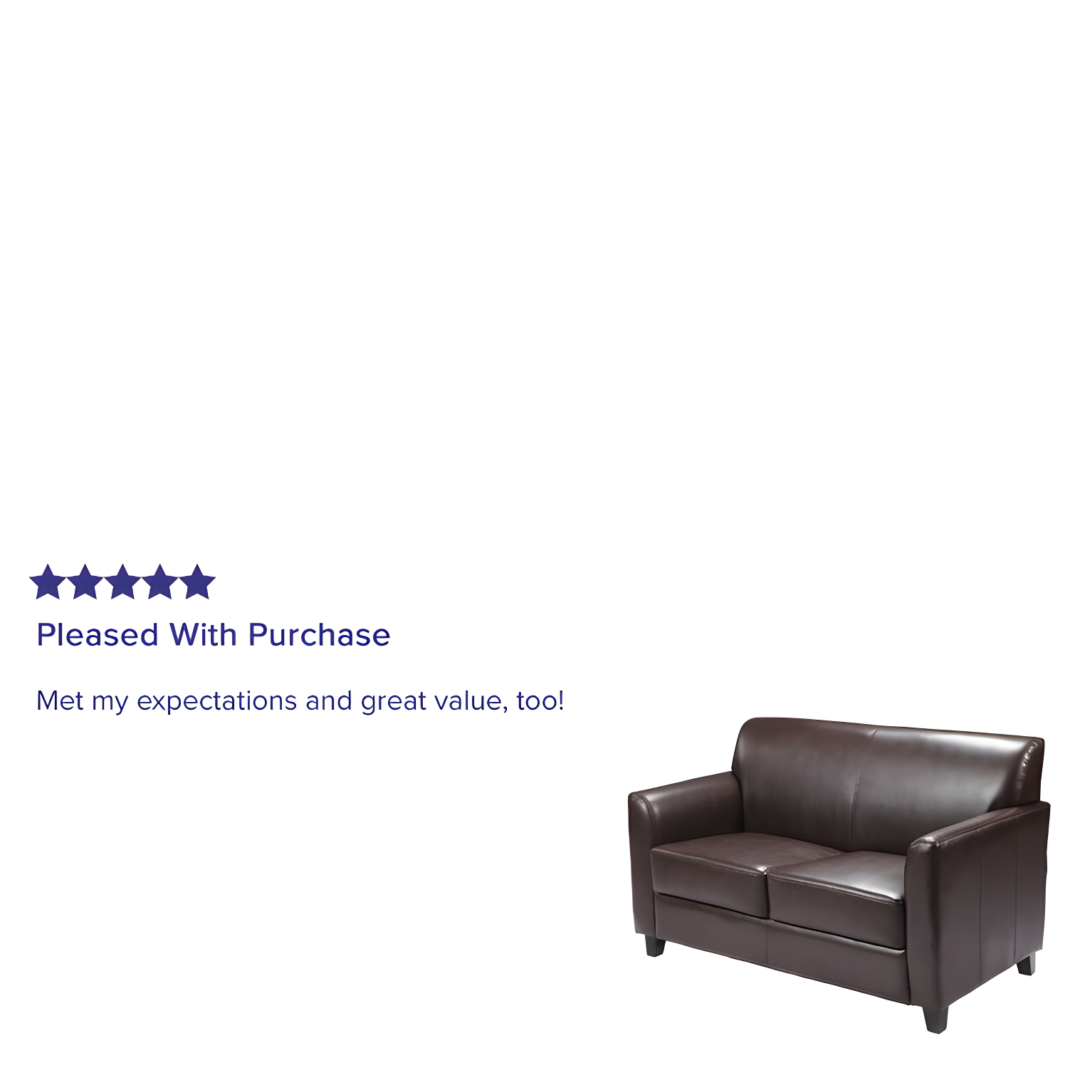 Hercules Junkersfeld 52" Modern LeatherSoft Upholstered Reception Loveseat by Flash Furniture