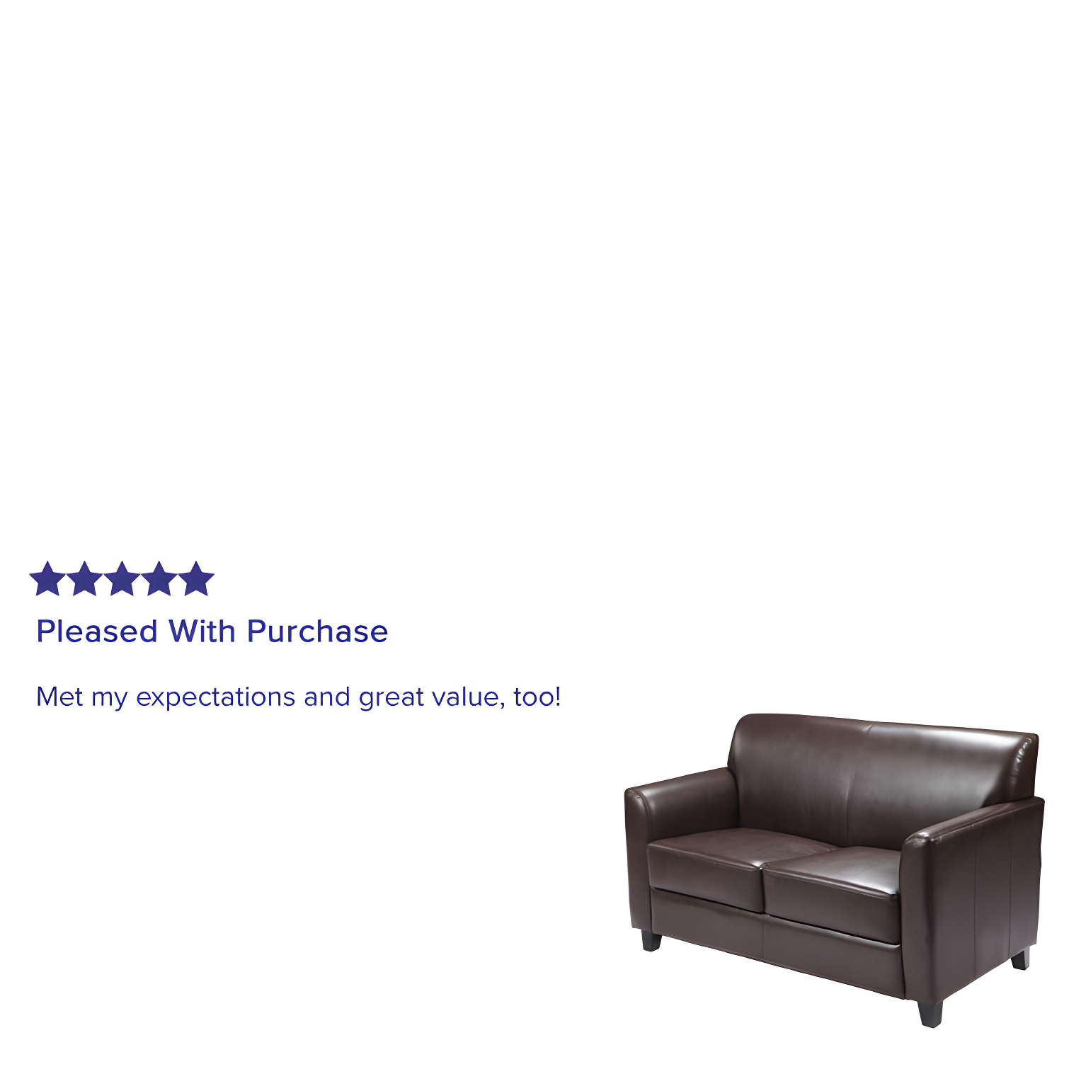 Hercules Junkersfeld 52" Modern LeatherSoft Upholstered Reception Loveseat by Flash Furniture