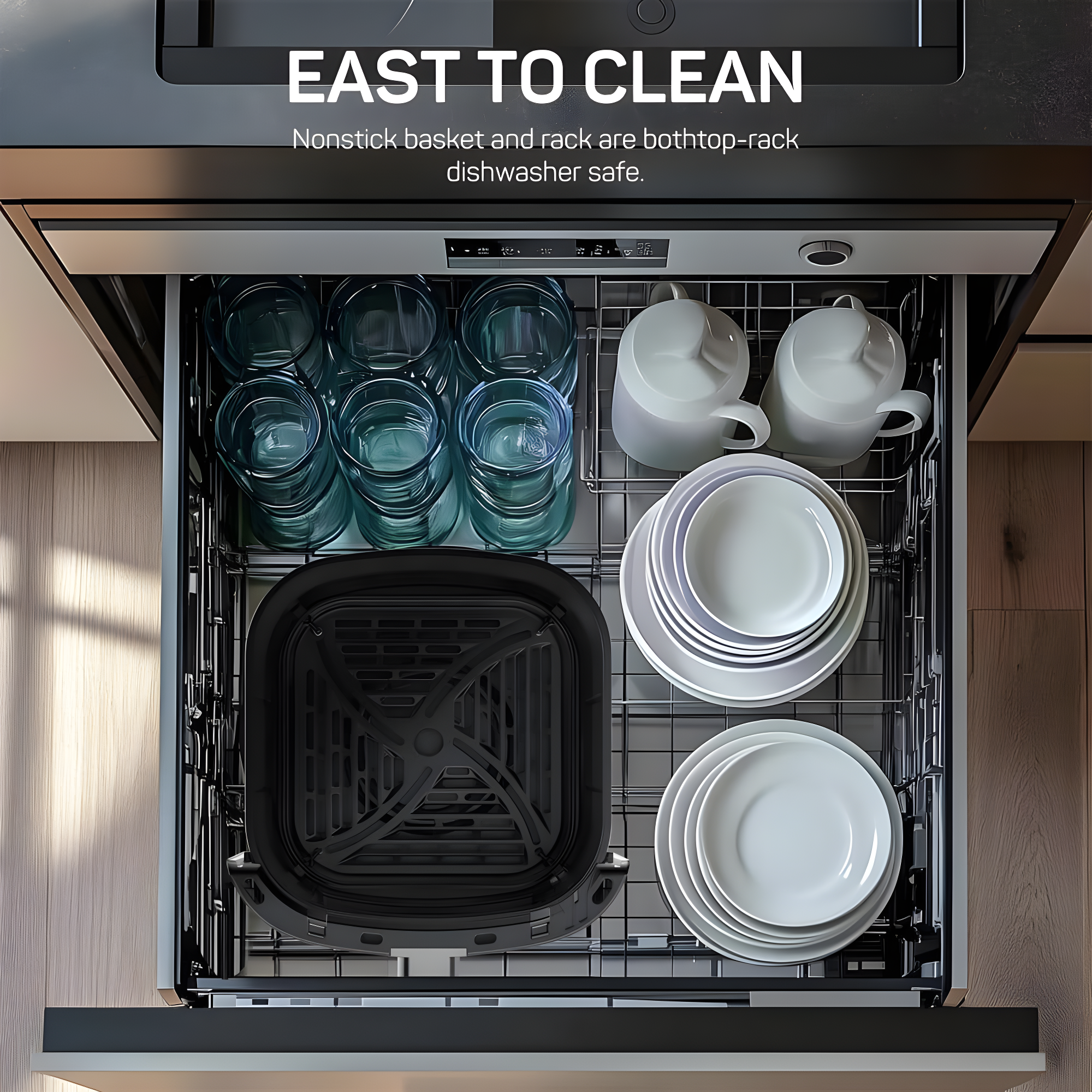 Air Fryer, 6-Quart Smart Air Fryer, 12-in-1 Functions - Air Fry, Roast, Reheat, Dehydrate, Bake, Steam, and More, 400Â°F Max Temperature, Grey