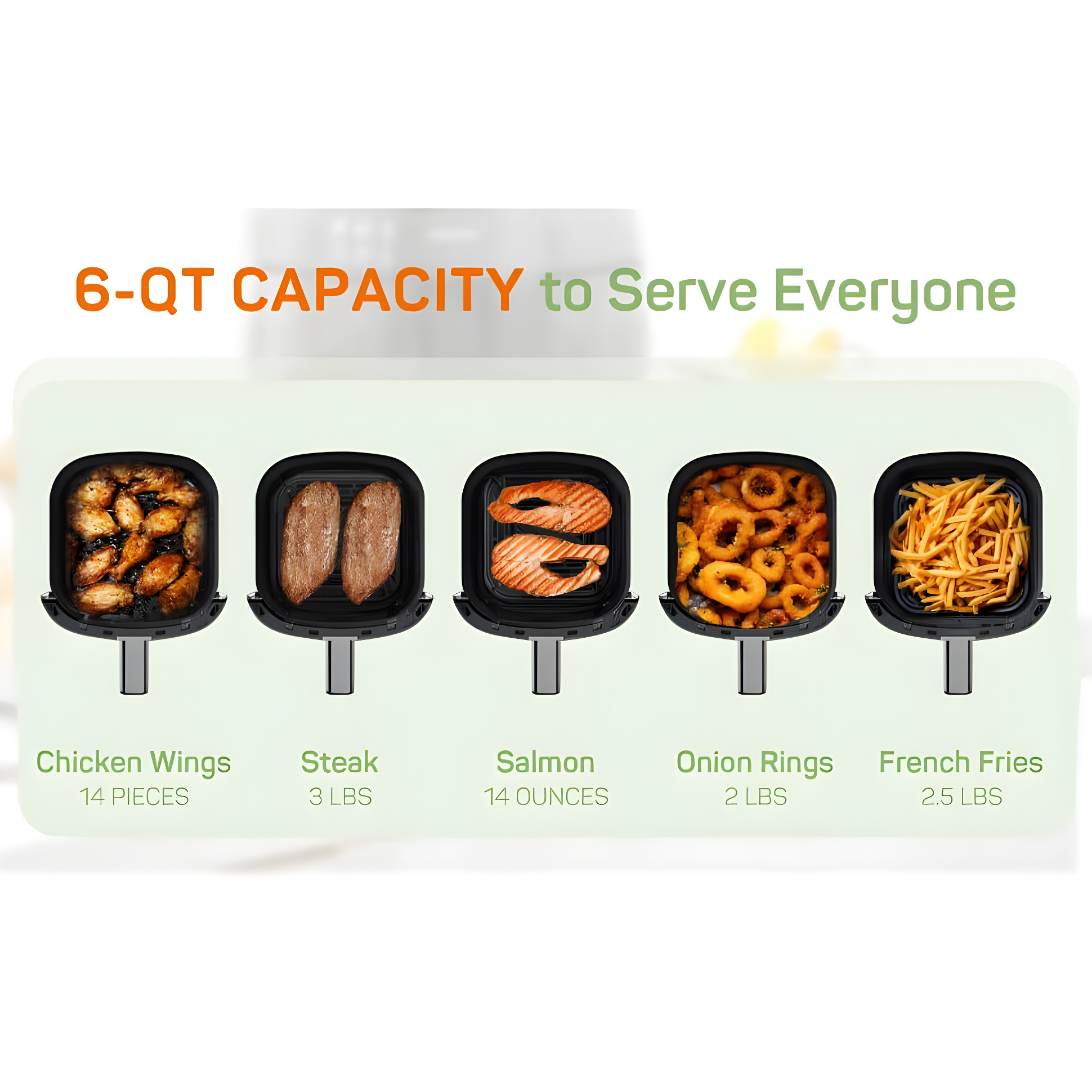 Air Fryer, 6-Quart Smart Air Fryer, 12-in-1 Functions - Air Fry, Roast, Reheat, Dehydrate, Bake, Steam, and More, 400Â°F Max Temperature, Grey