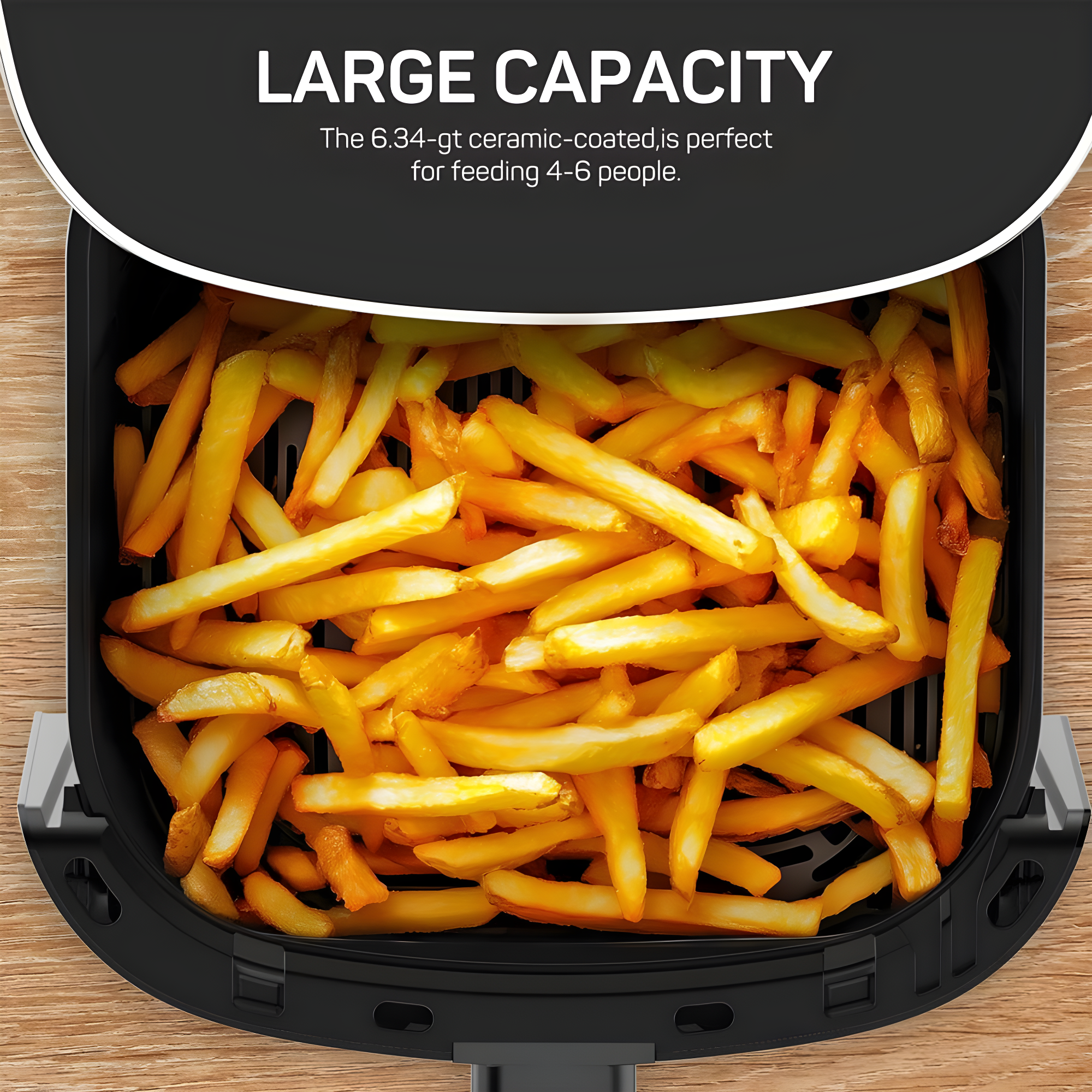 Air Fryer, 6-Quart Smart Air Fryer, 12-in-1 Functions - Air Fry, Roast, Reheat, Dehydrate, Bake, Steam, and More, 400Â°F Max Temperature, Grey