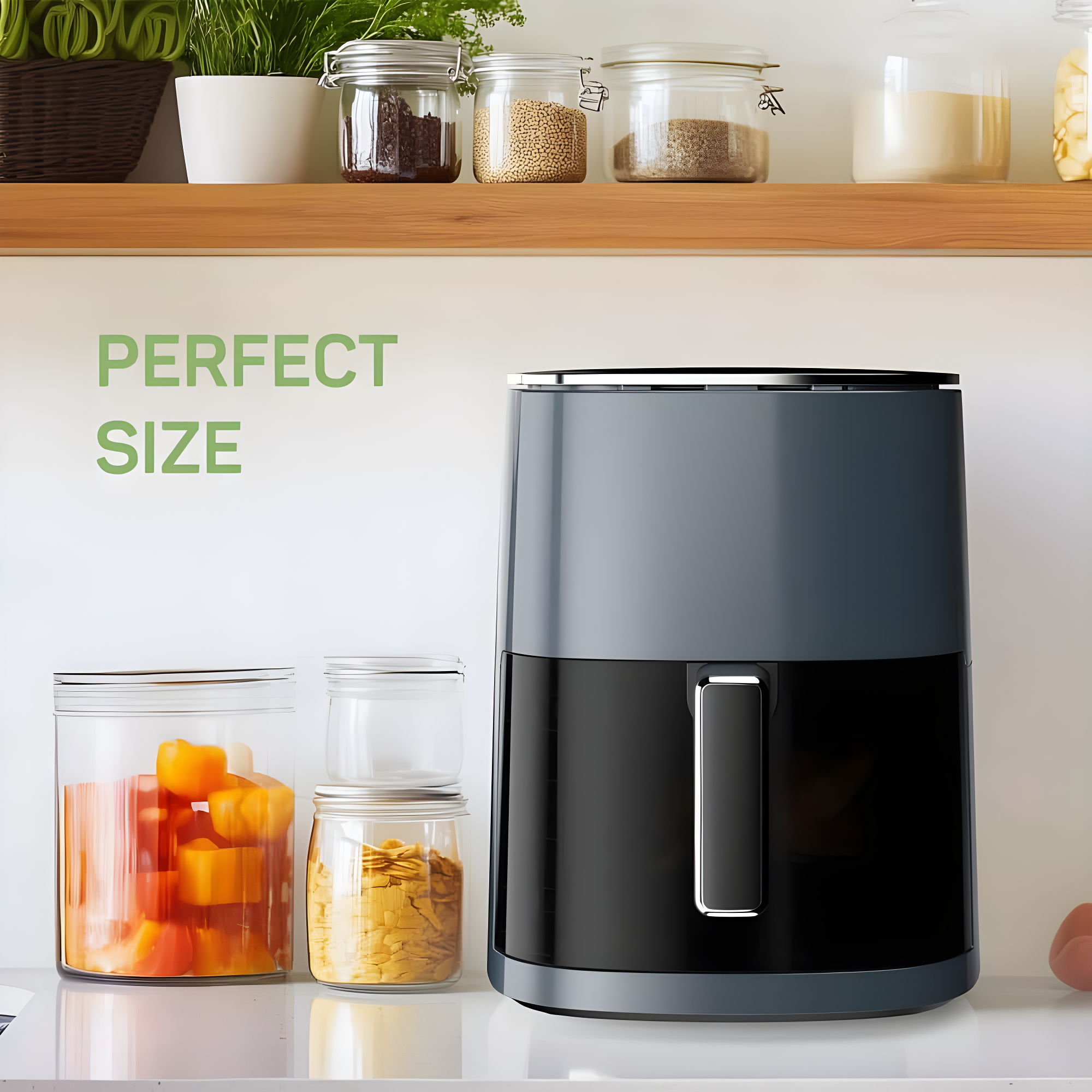 Air Fryer, 6-Quart Smart Air Fryer, 12-in-1 Functions - Air Fry, Roast, Reheat, Dehydrate, Bake, Steam, and More, 400Â°F Max Temperature, Grey