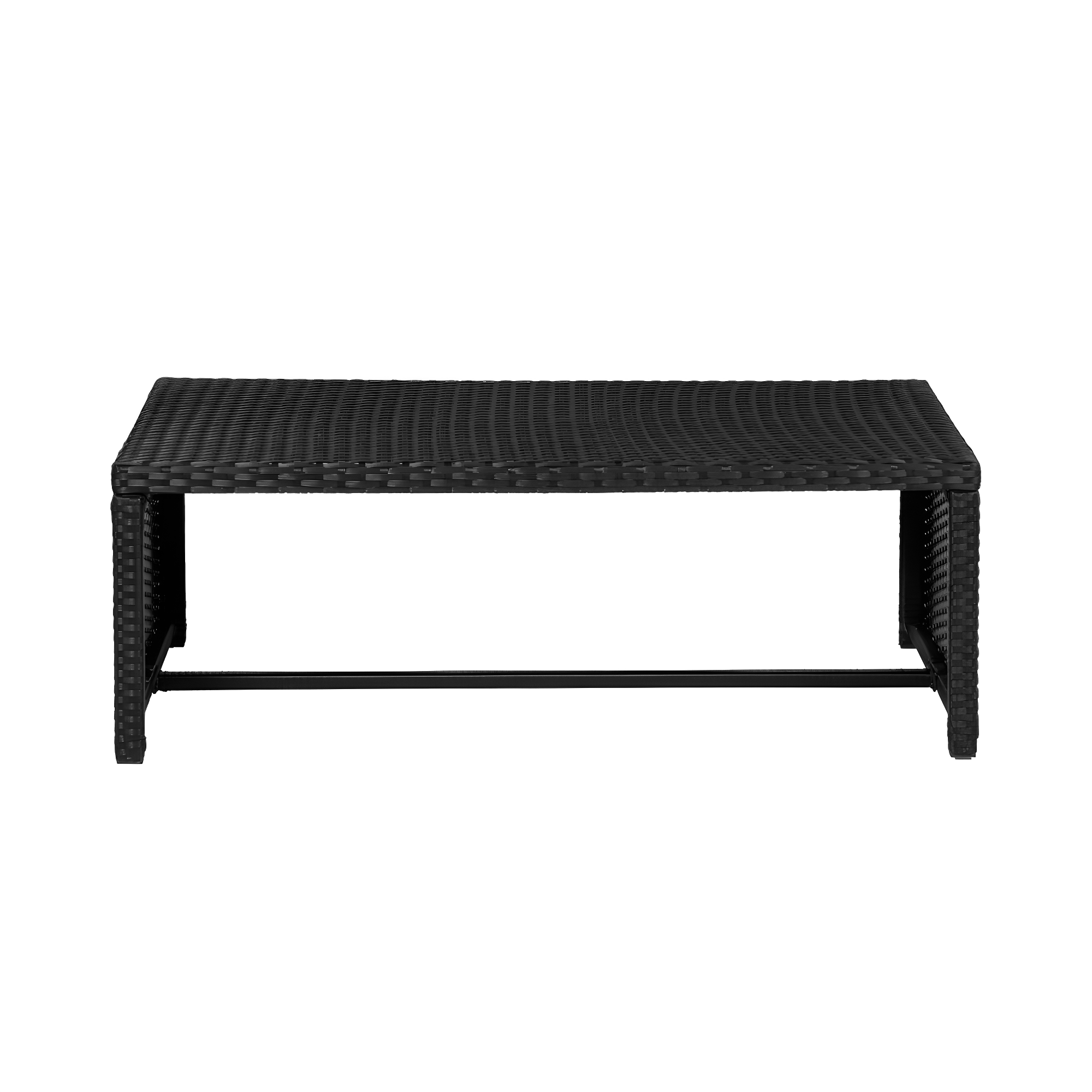 4-Piece Outdoor Patio Sofa Conversation Set with Back Cushion, Black