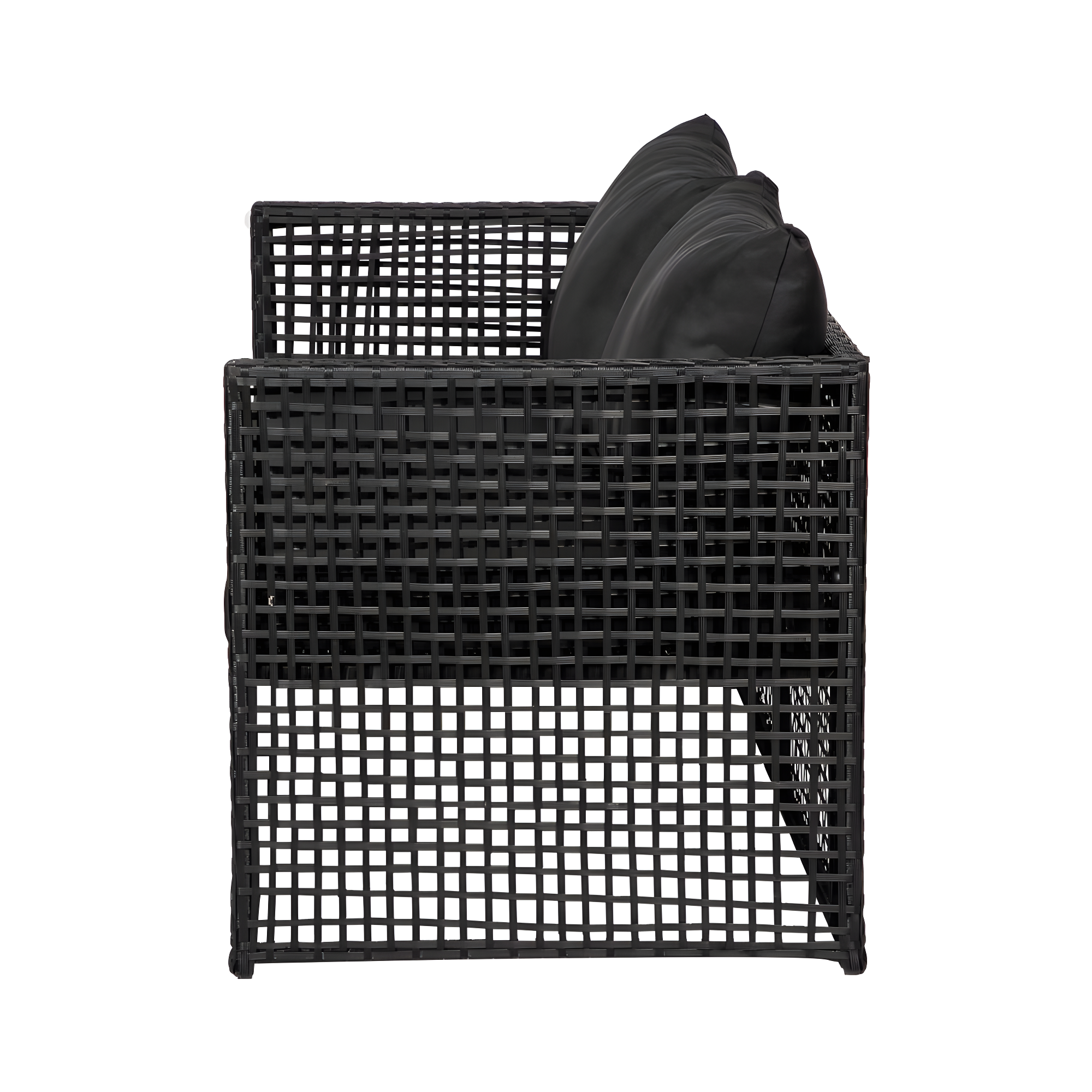 4-Piece Outdoor Patio Sofa Conversation Set with Back Cushion, Black