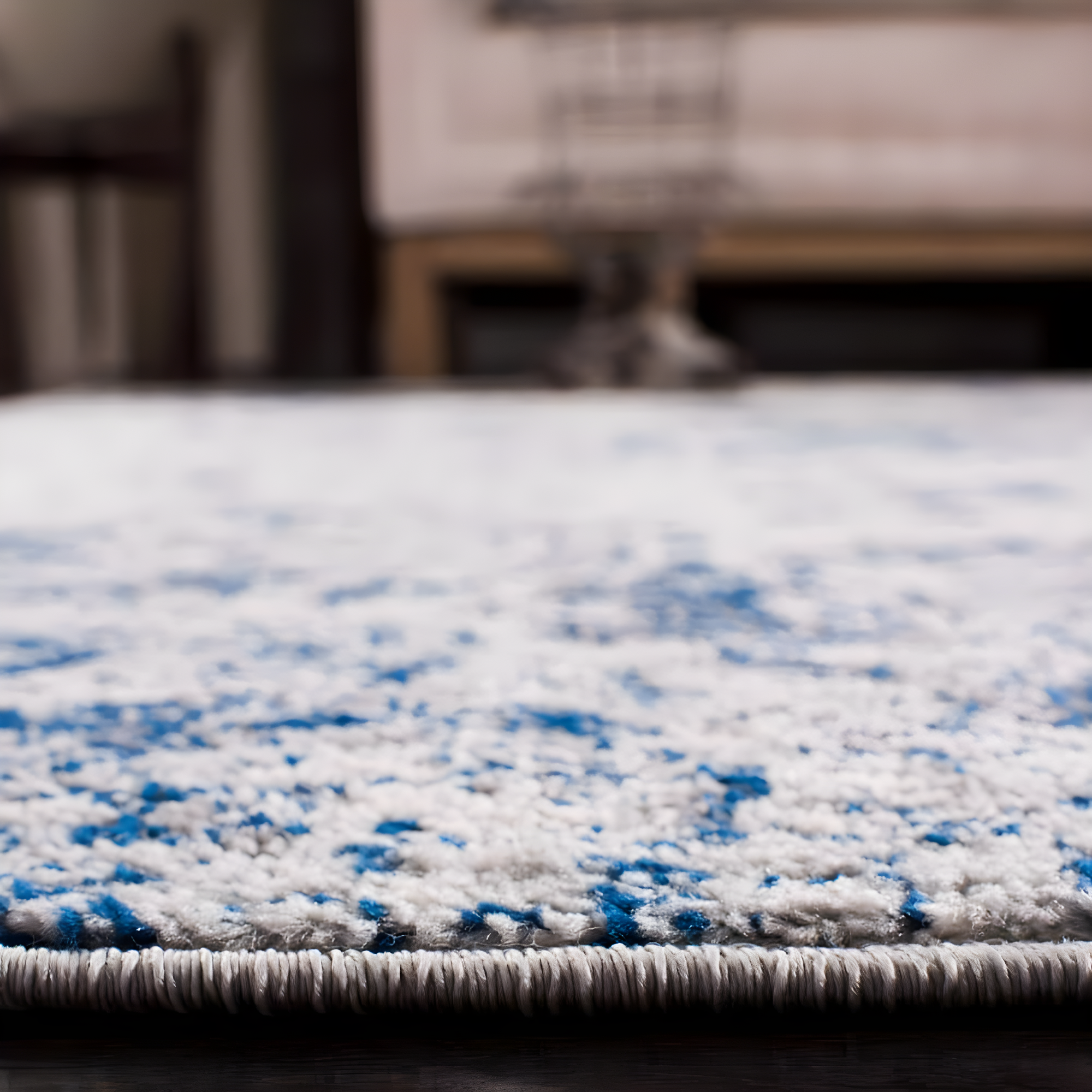 Madison MAD611 Power Loomed Indoor Area Rug - White/Royal Blue - 6'7"x6'7" - Safavieh