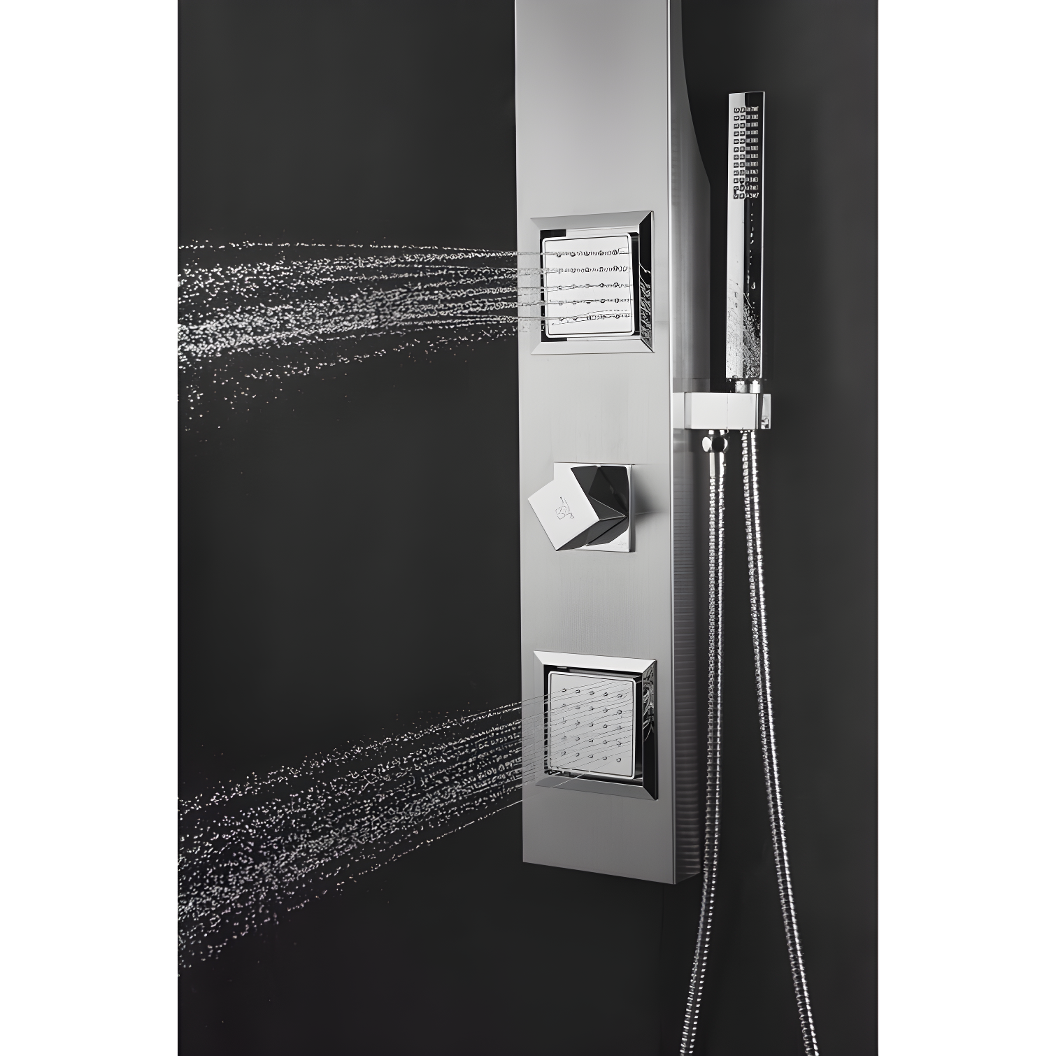 ANZZI Aura 39.37'' Shower Panel with Fixed Shower Head SP-AZ078BS