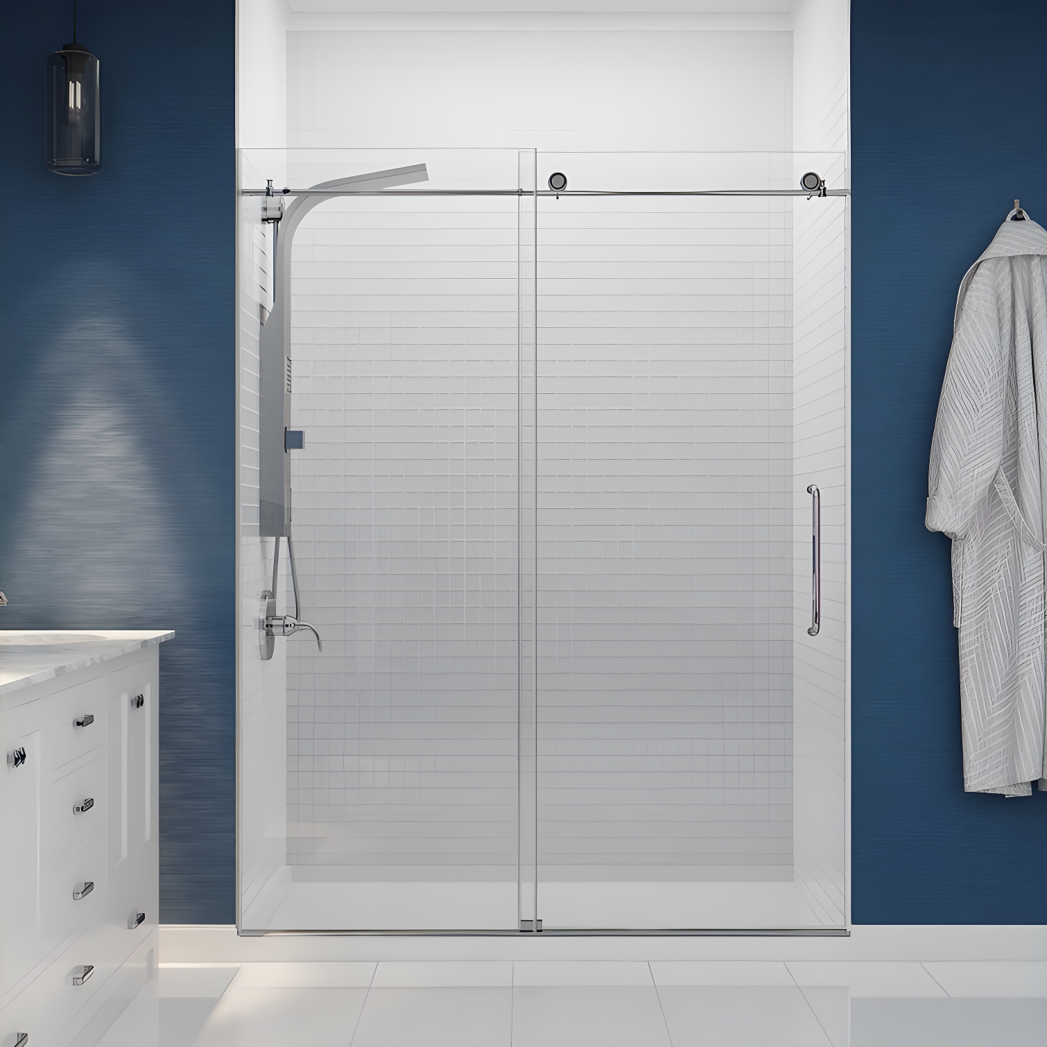 ANZZI Aura 39.37'' Shower Panel with Fixed Shower Head SP-AZ078BS