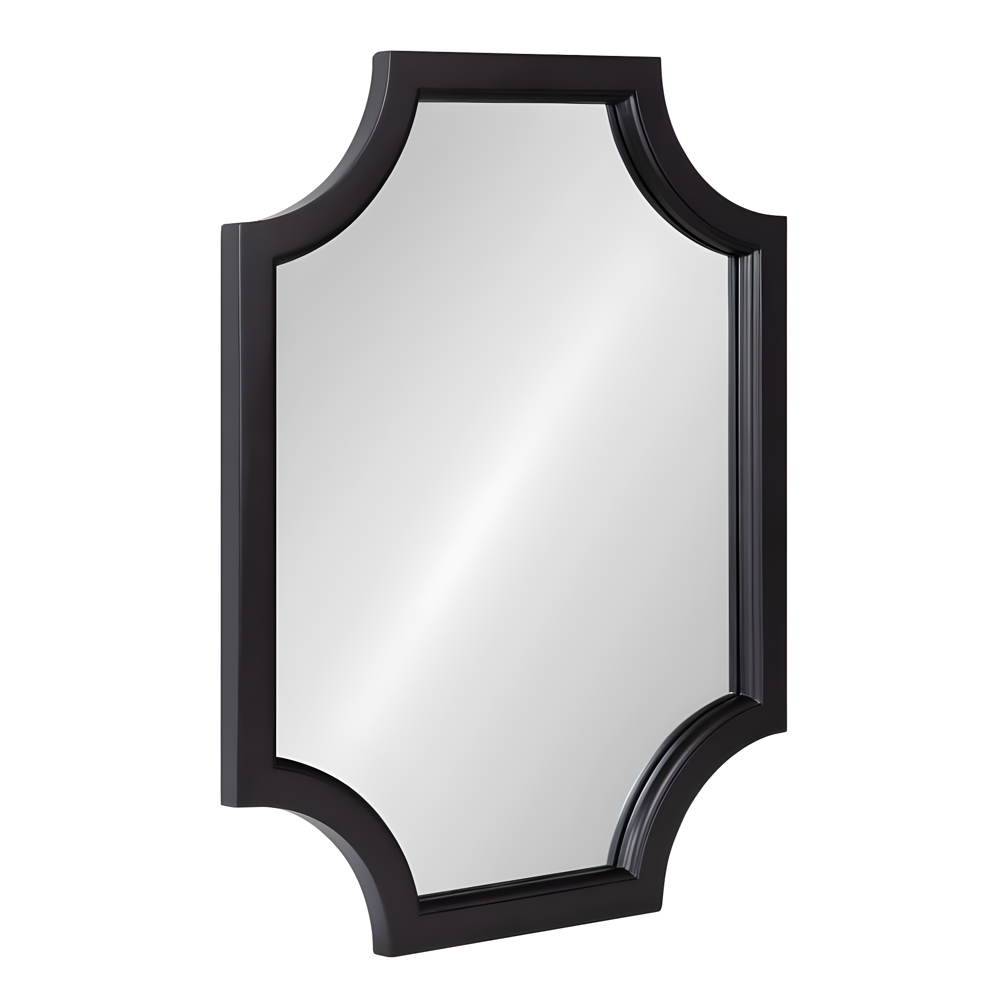 18" x 24" Hogan Scallop Wall Mirror Black - Kate & Laurel All Things Decor: MDF Frame, Easy Wall Mount