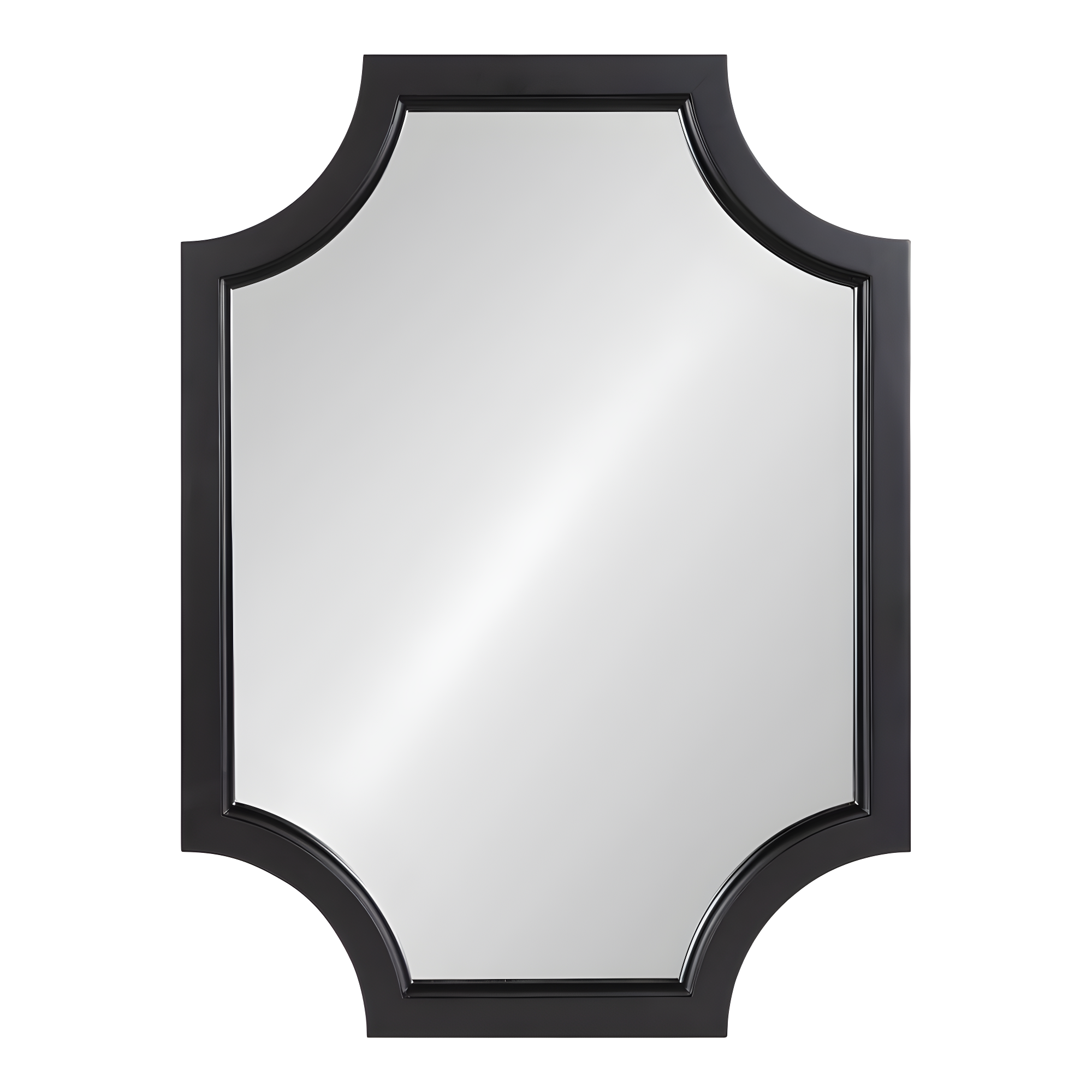 18" x 24" Hogan Scallop Wall Mirror Black - Kate & Laurel All Things Decor: MDF Frame, Easy Wall Mount