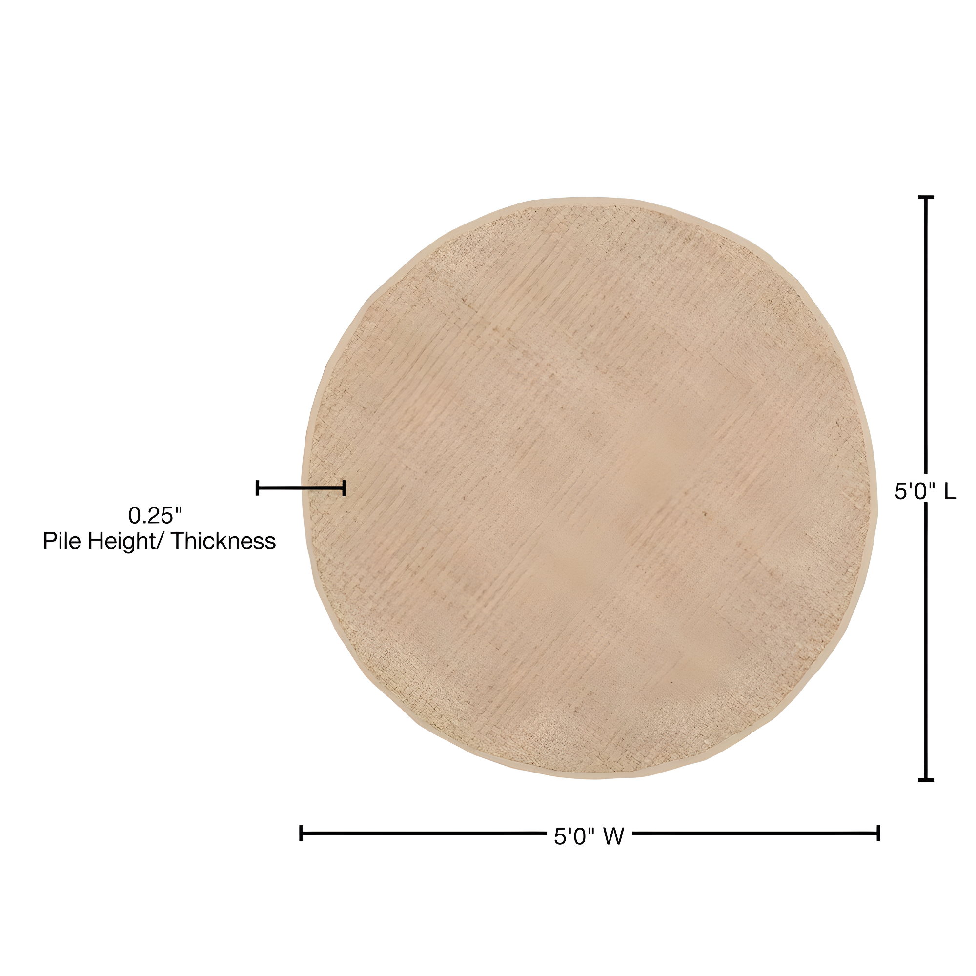 Natural Fiber NF114 Power Loomed Indoor Area Rug - Natural/Beige - 5' Round - Safavieh.