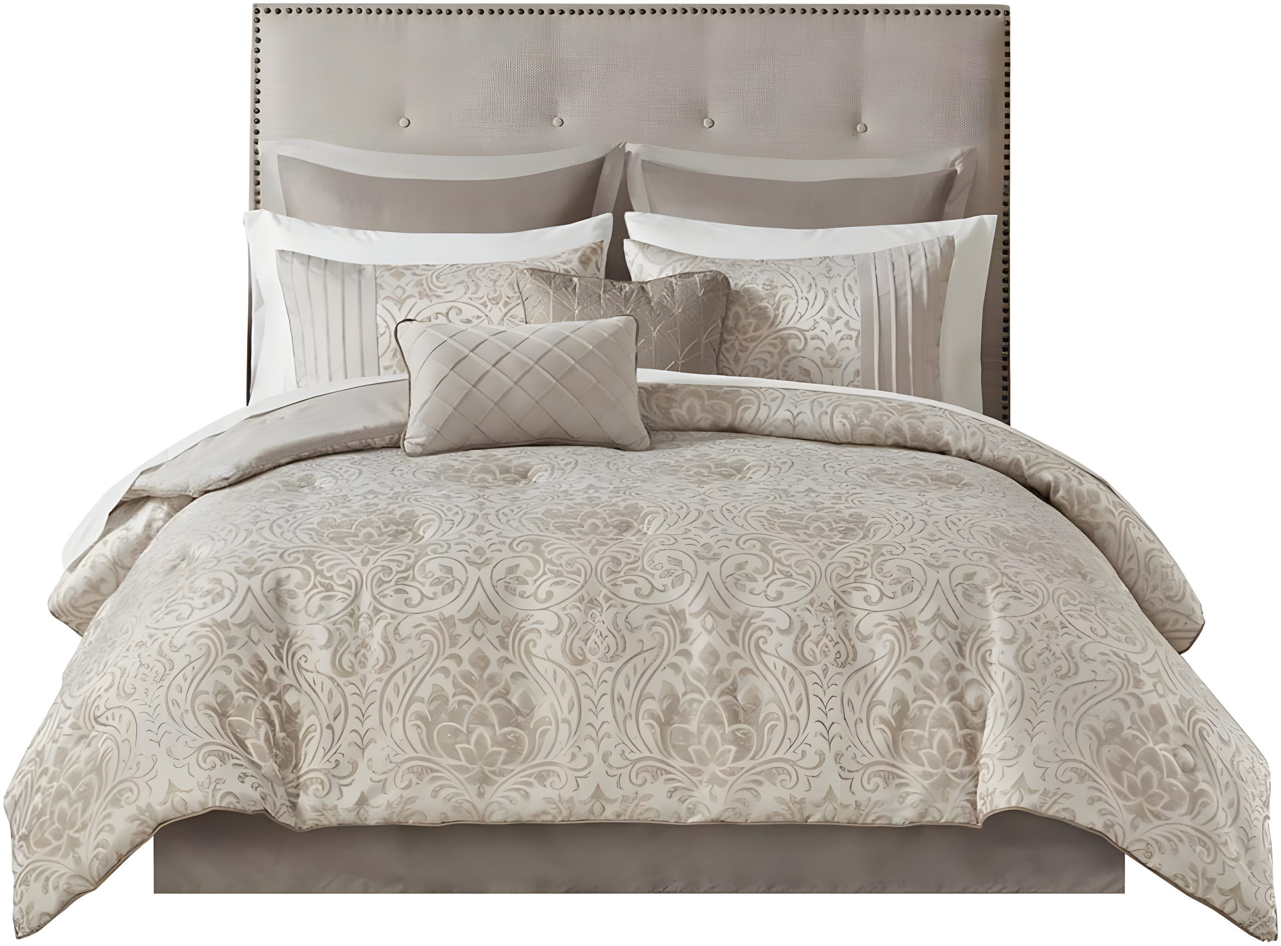 Madison Park Emilia 12 Piece Jacquard Comforter Set with Bed Sheets