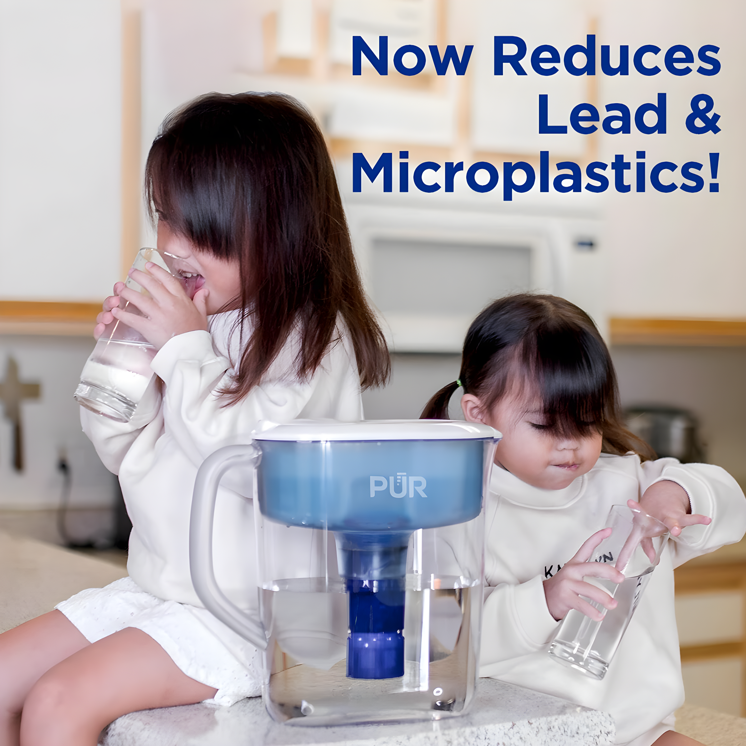 PUR PLUS 7 Cup Water Pitcher with Lead Reducing Filter, White, W 9.6" x H 10.1" x L 4.5", PPT711W