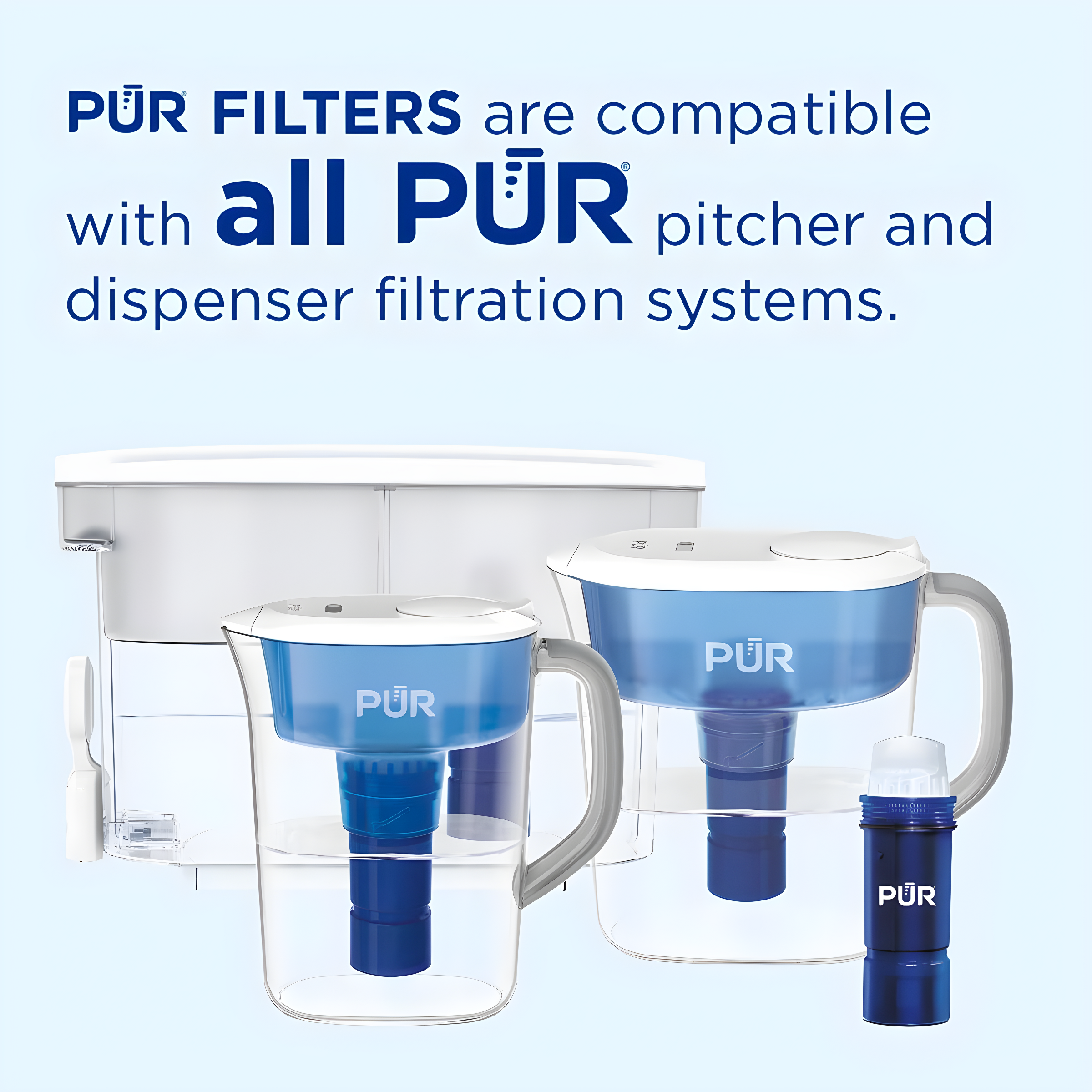 PUR PLUS 7 Cup Water Pitcher with Lead Reducing Filter, White, W 9.6" x H 10.1" x L 4.5", PPT711W