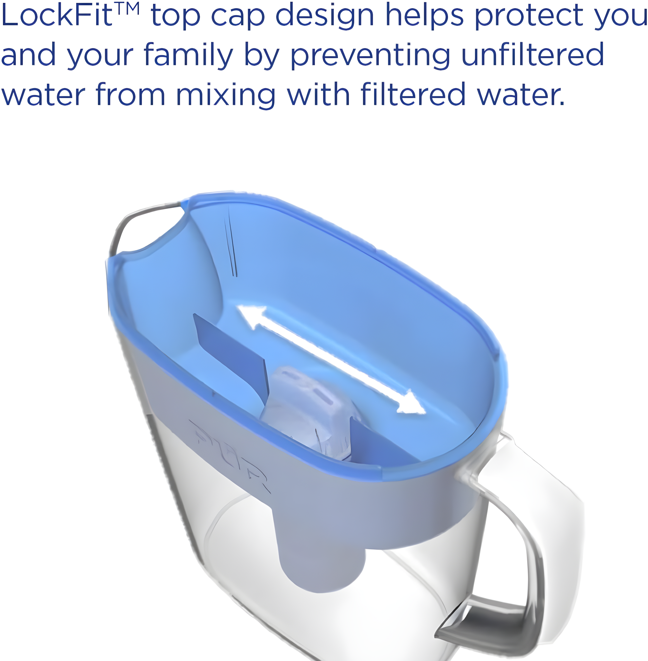 PUR PLUS 7 Cup Water Pitcher with Lead Reducing Filter, White, W 9.6" x H 10.1" x L 4.5", PPT711W