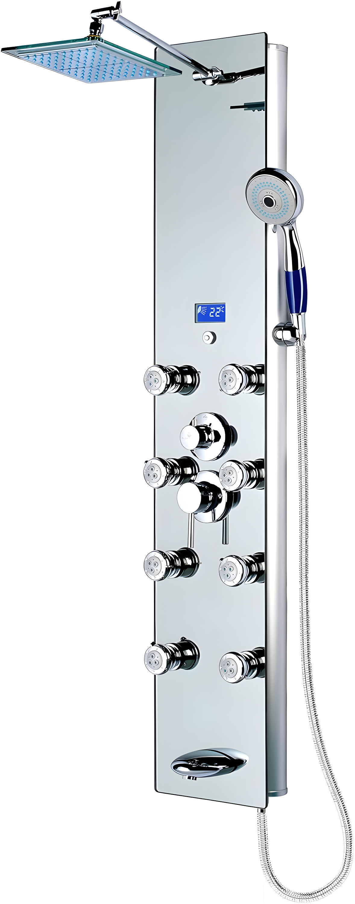 Blue Ocean SPA392M Blue Ocean 52 inch Aluminum Shower Panel With Shower Head