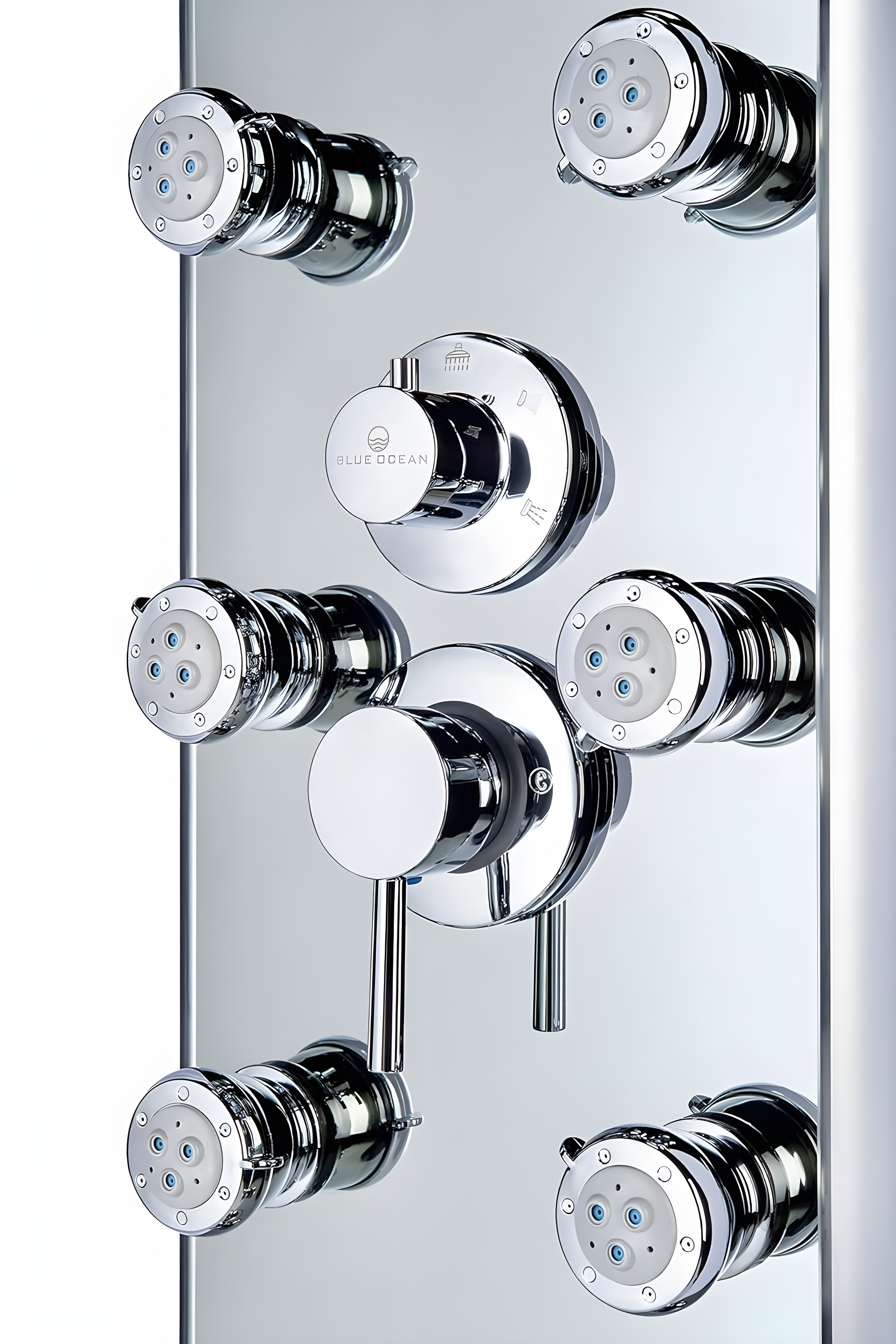 Blue Ocean SPA392M Blue Ocean 52 inch Aluminum Shower Panel With Shower Head